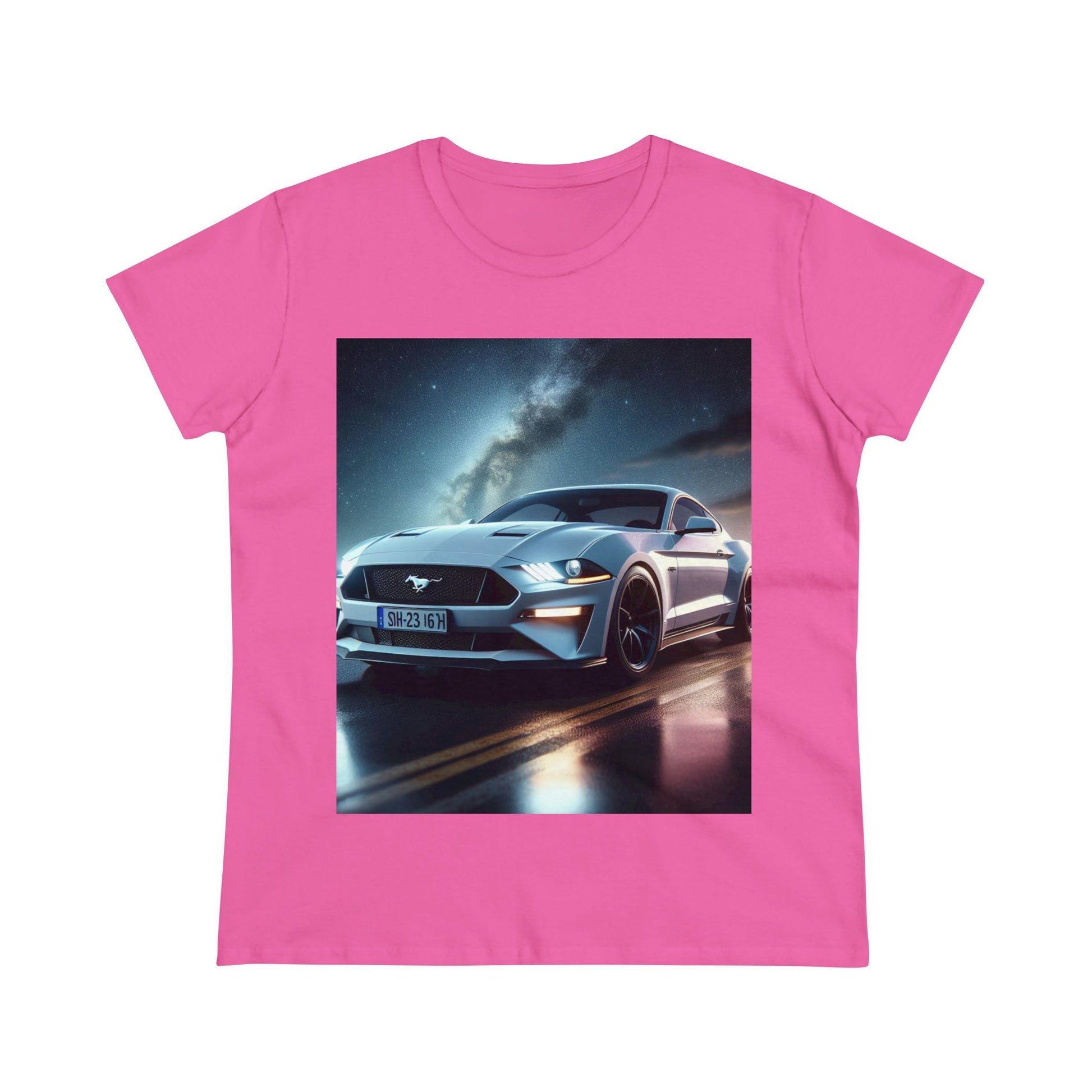 White Mustang T-Shirt T-Shirt Printify Azalea S