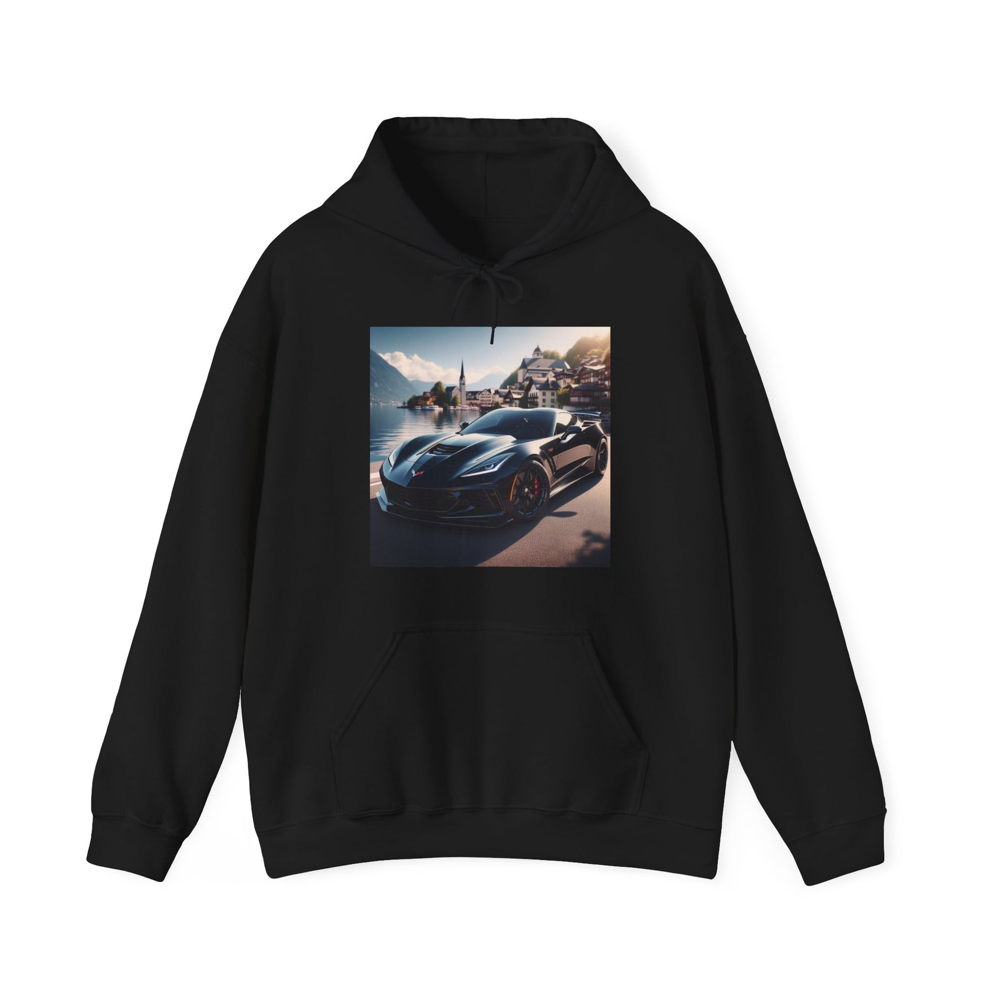 Black Corvette Hoodie Hoodie Printify Black S