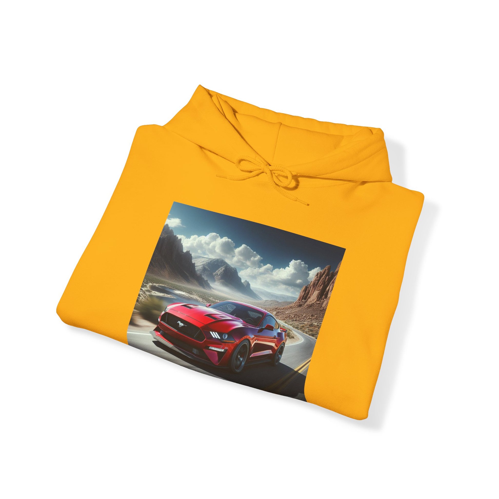 Red Mustang Hoodie Hoodie Printify
