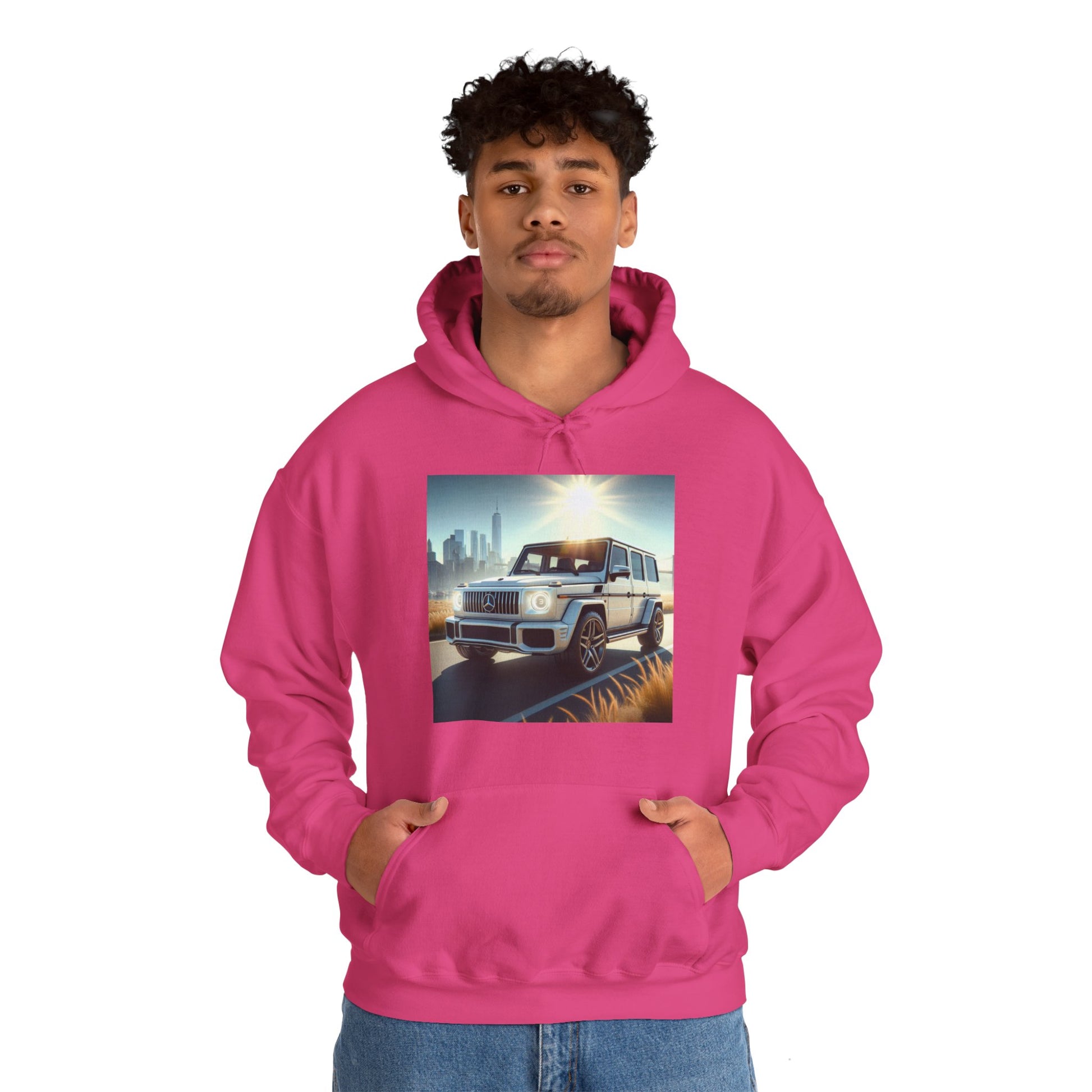 White G-Wagon Hoodie Hoodie Printify
