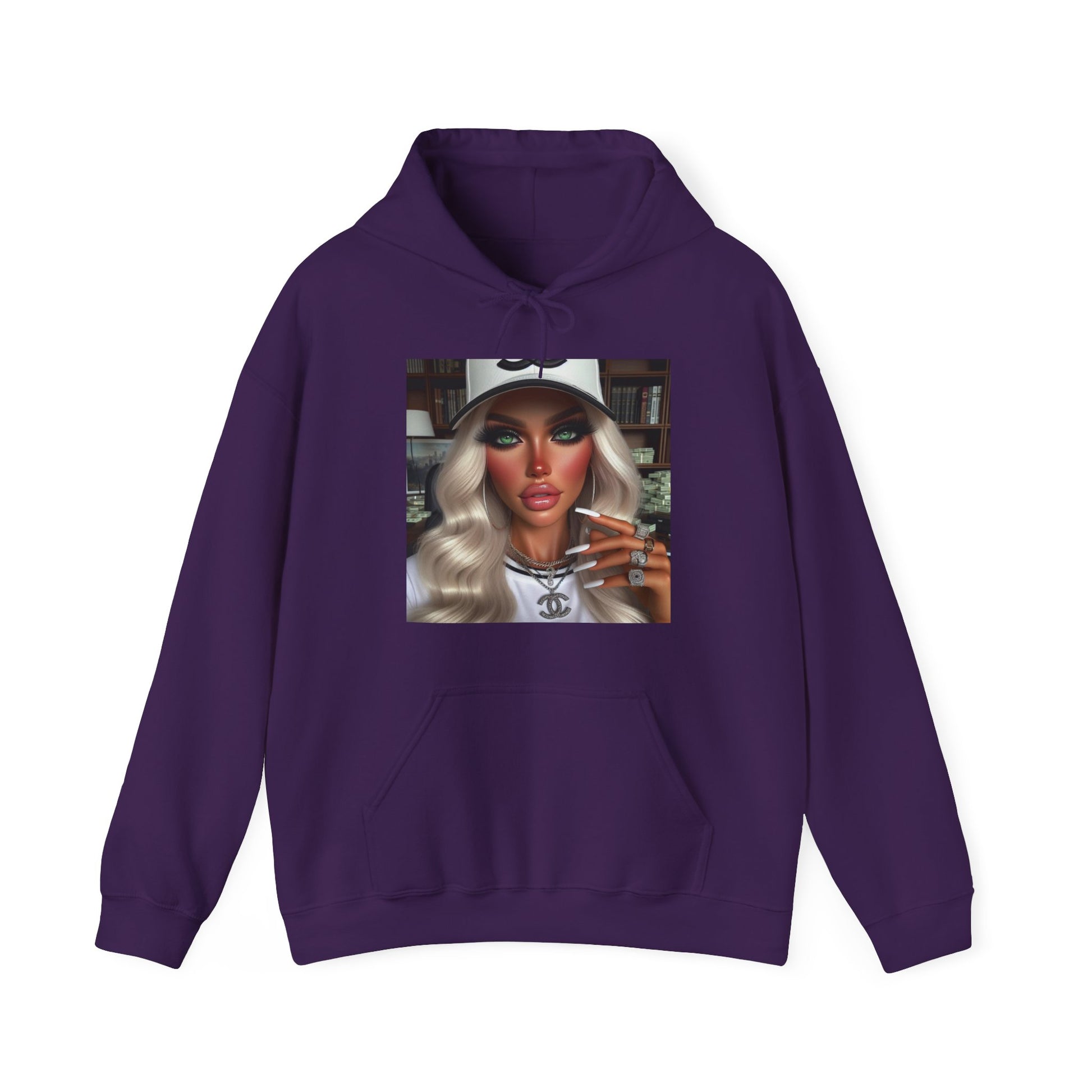 Big Money Hoodie Hoodie Printify Purple S