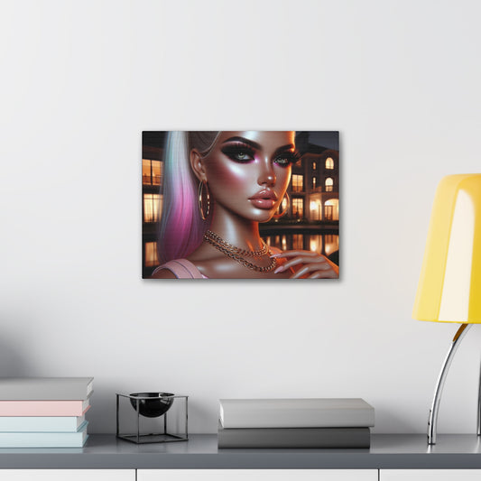 Pink at Night Canvas Canvas Printify 16″ x 12″ (Horizontal) 0.75''