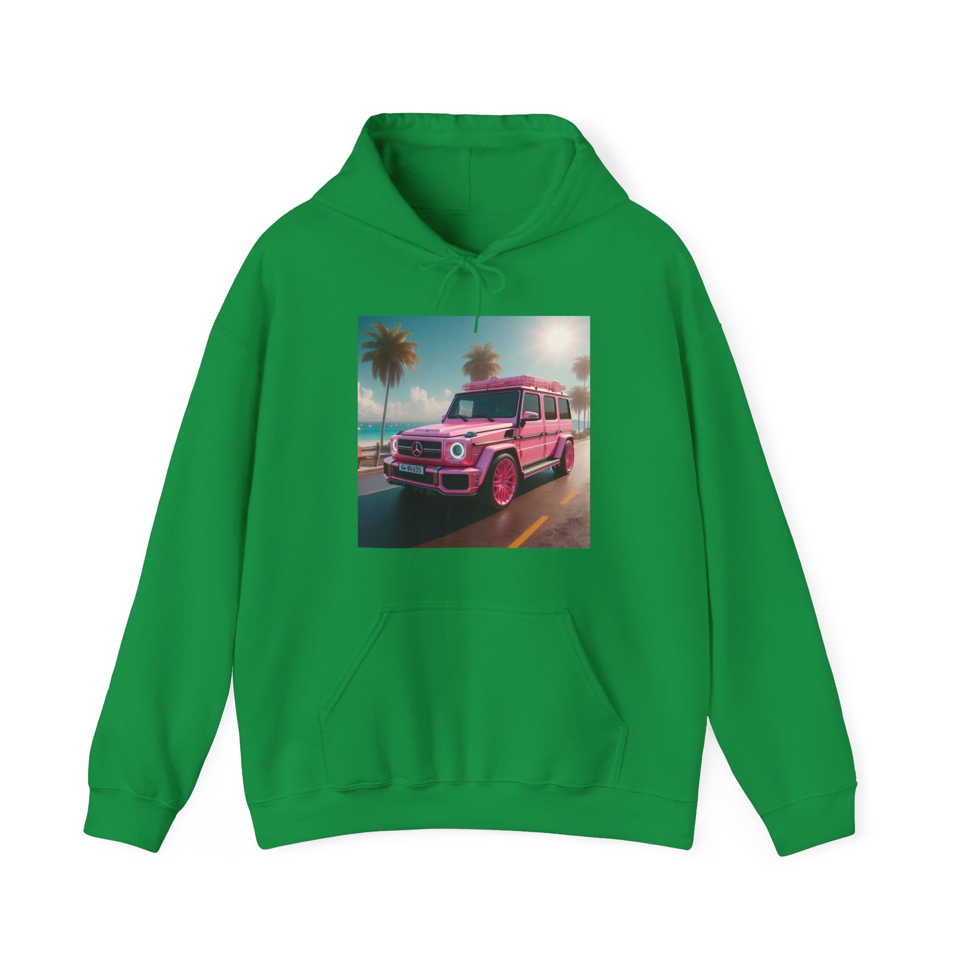 Pink G-Wagon Hoodie Hoodie Printify Irish Green S