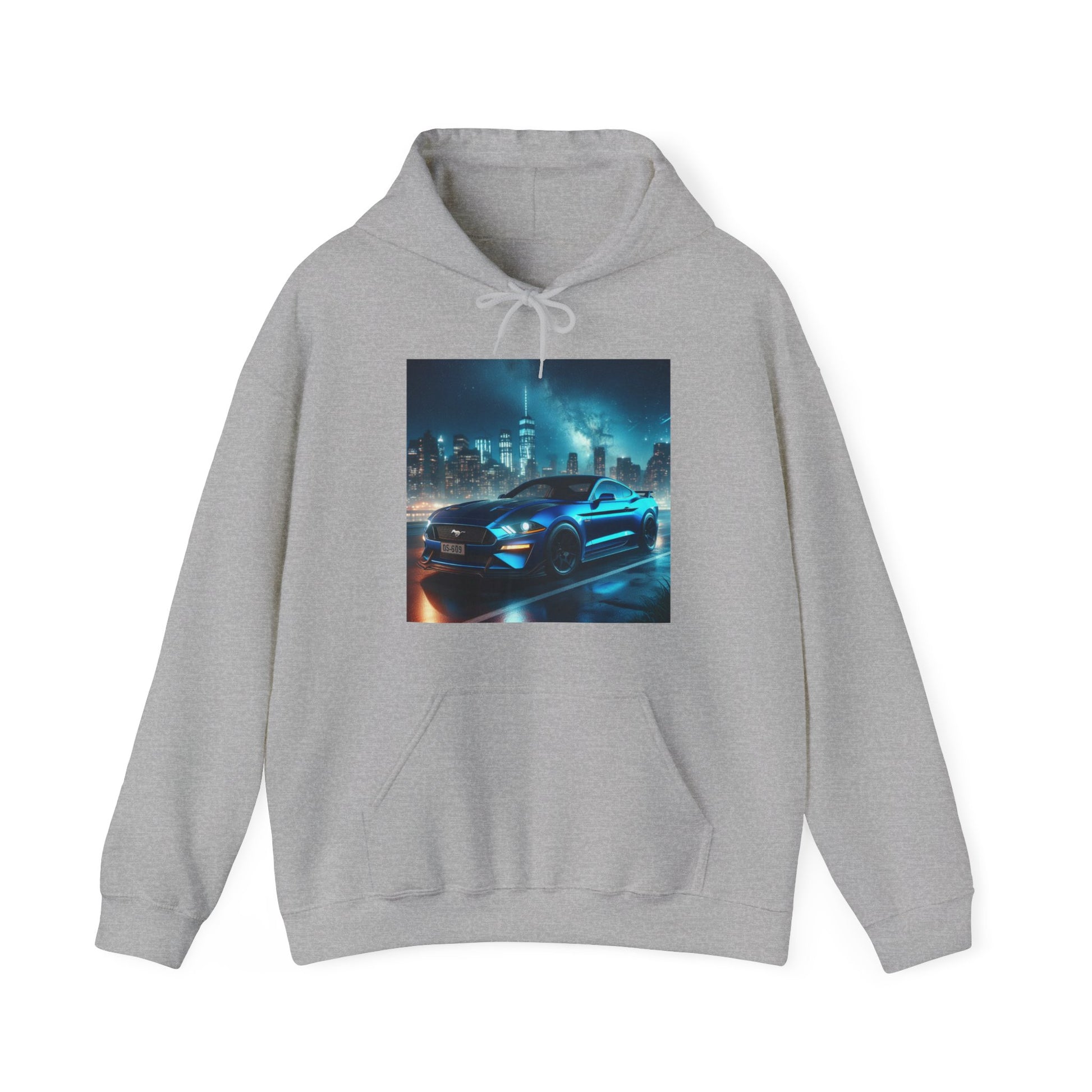 Blue Mustang Hoodie Hoodie Printify Sport Grey S