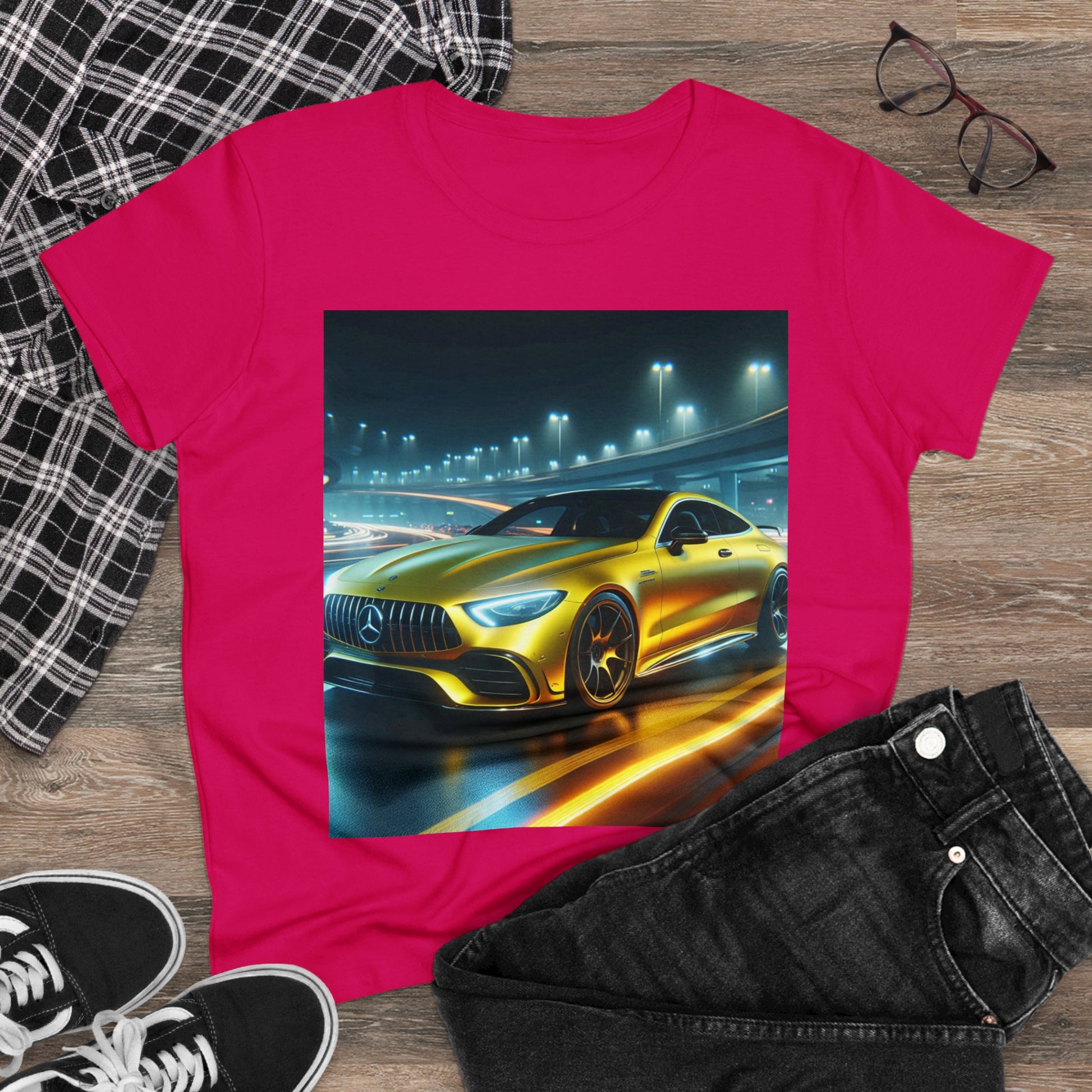 Yellow Mercedes T-Shirt T-Shirt Printify