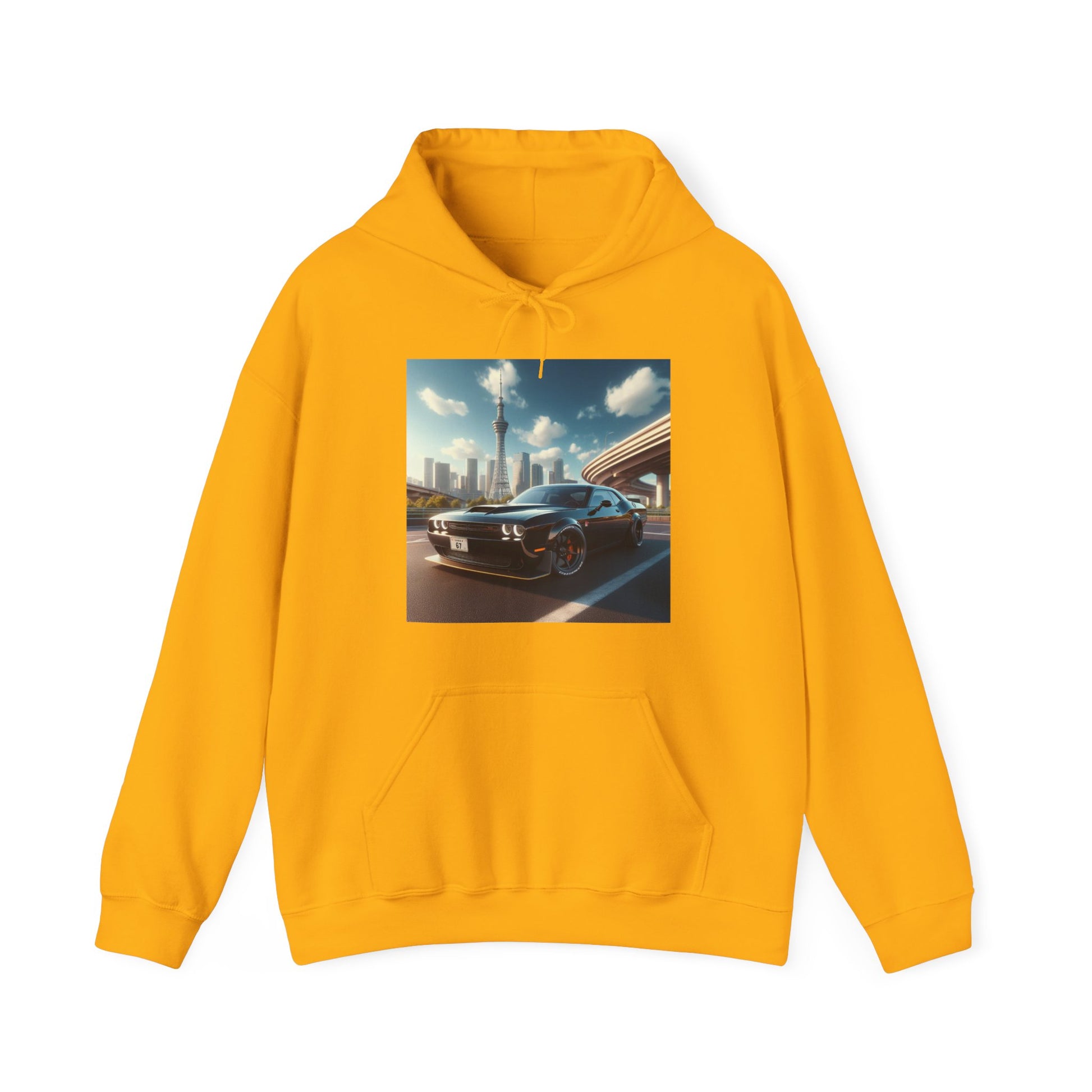 Black Challenger Hoodie Hoodie Printify Gold S