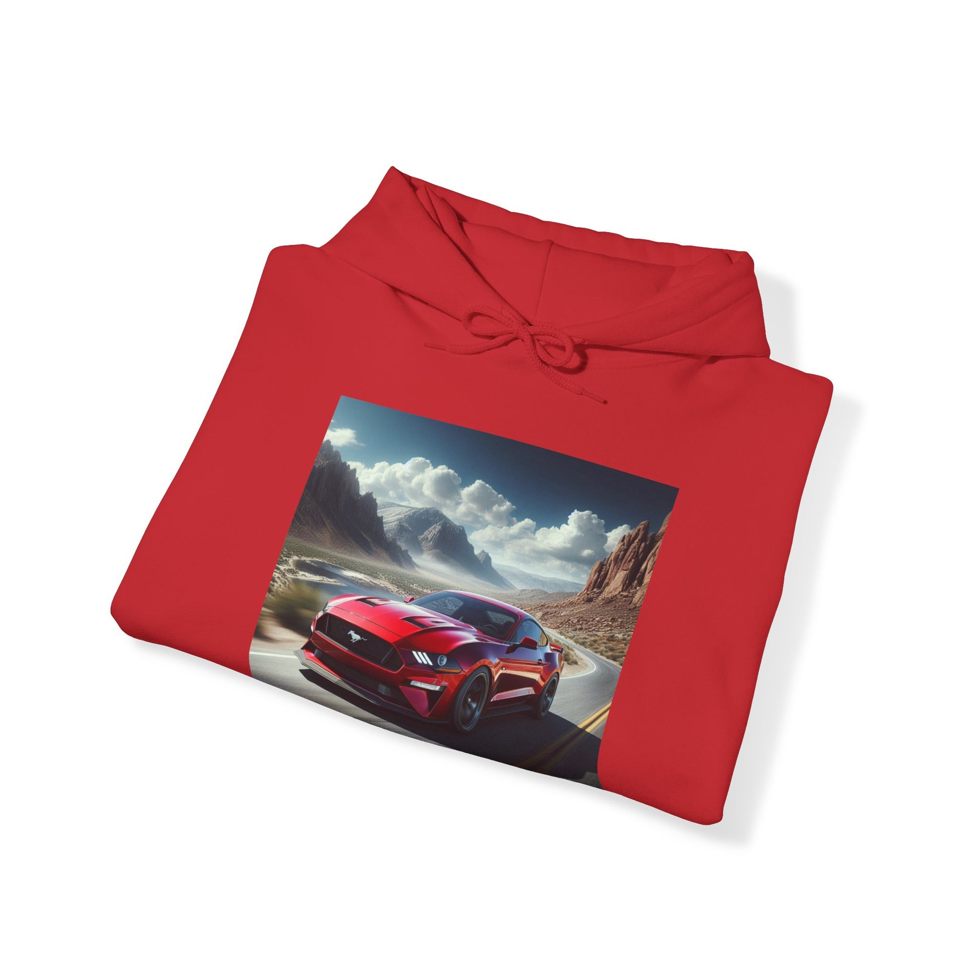 Red Mustang Hoodie Hoodie Printify