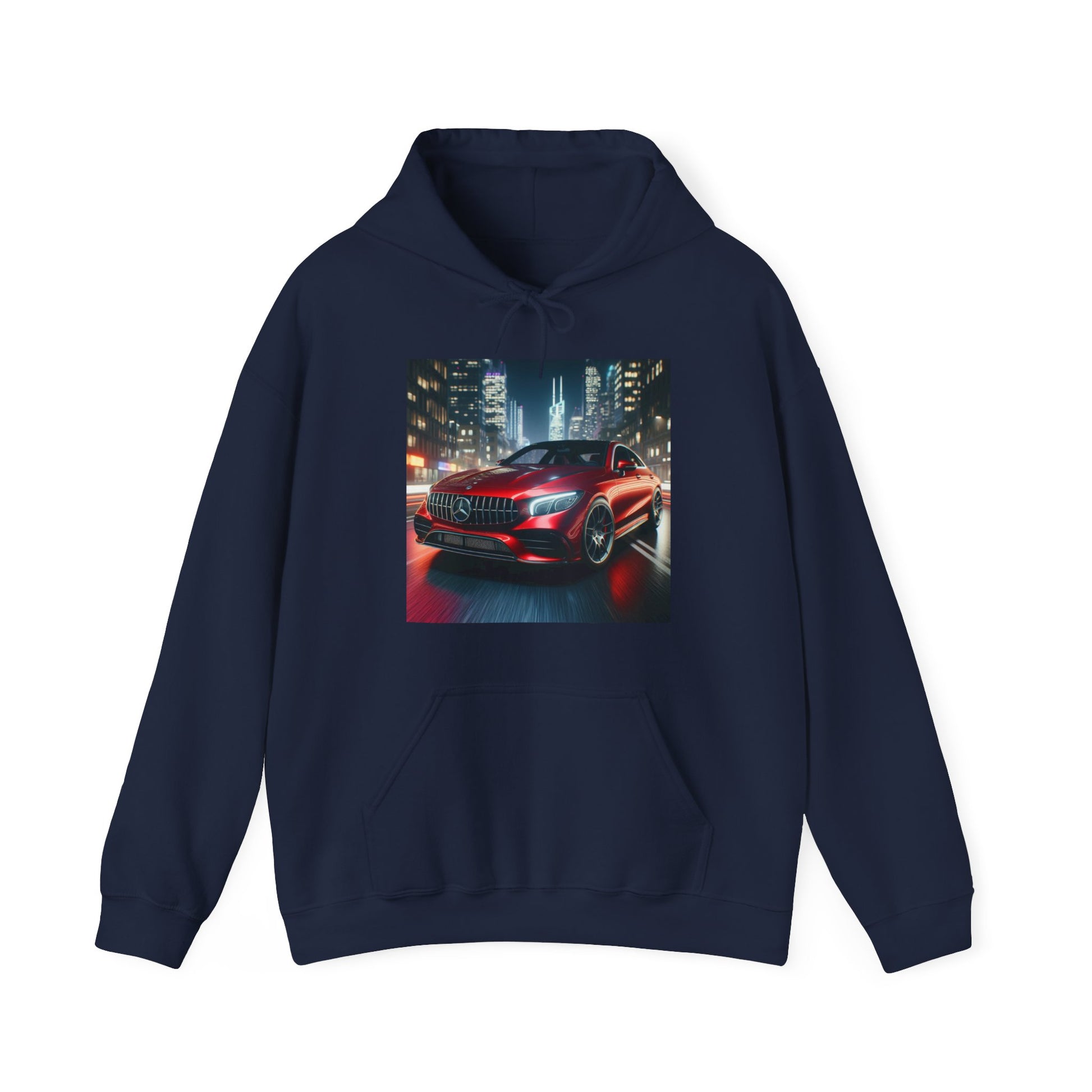 Red Mercedes Hoodie Hoodie Printify Navy S