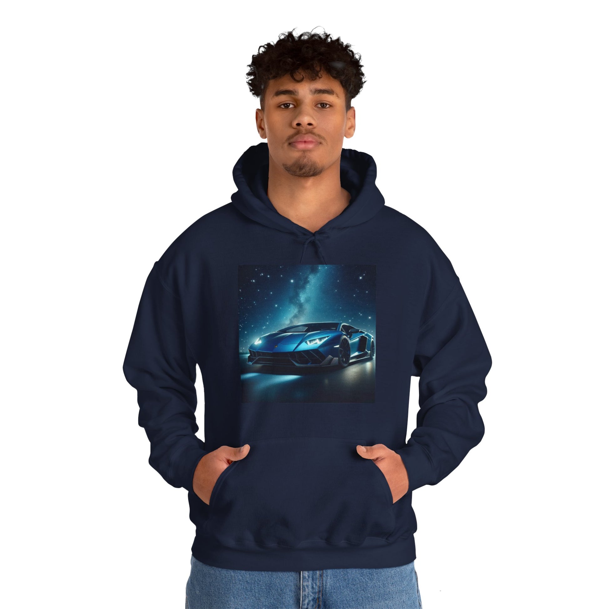 Blue Lamborghini Hoodie Hoodie Printify