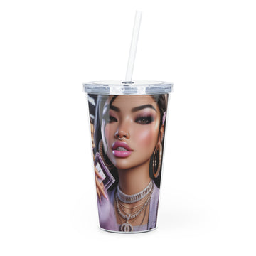 Chanel Please Tumbler with Straw Mug Printify 20oz Transparent