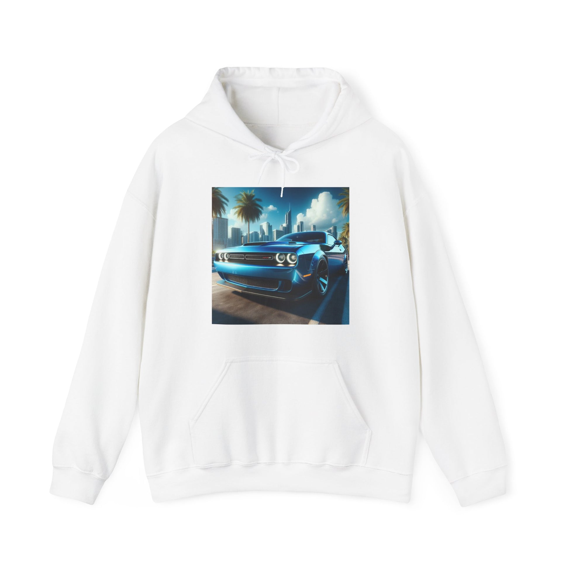 Blue Challenger Hoodie Hoodie Printify White S