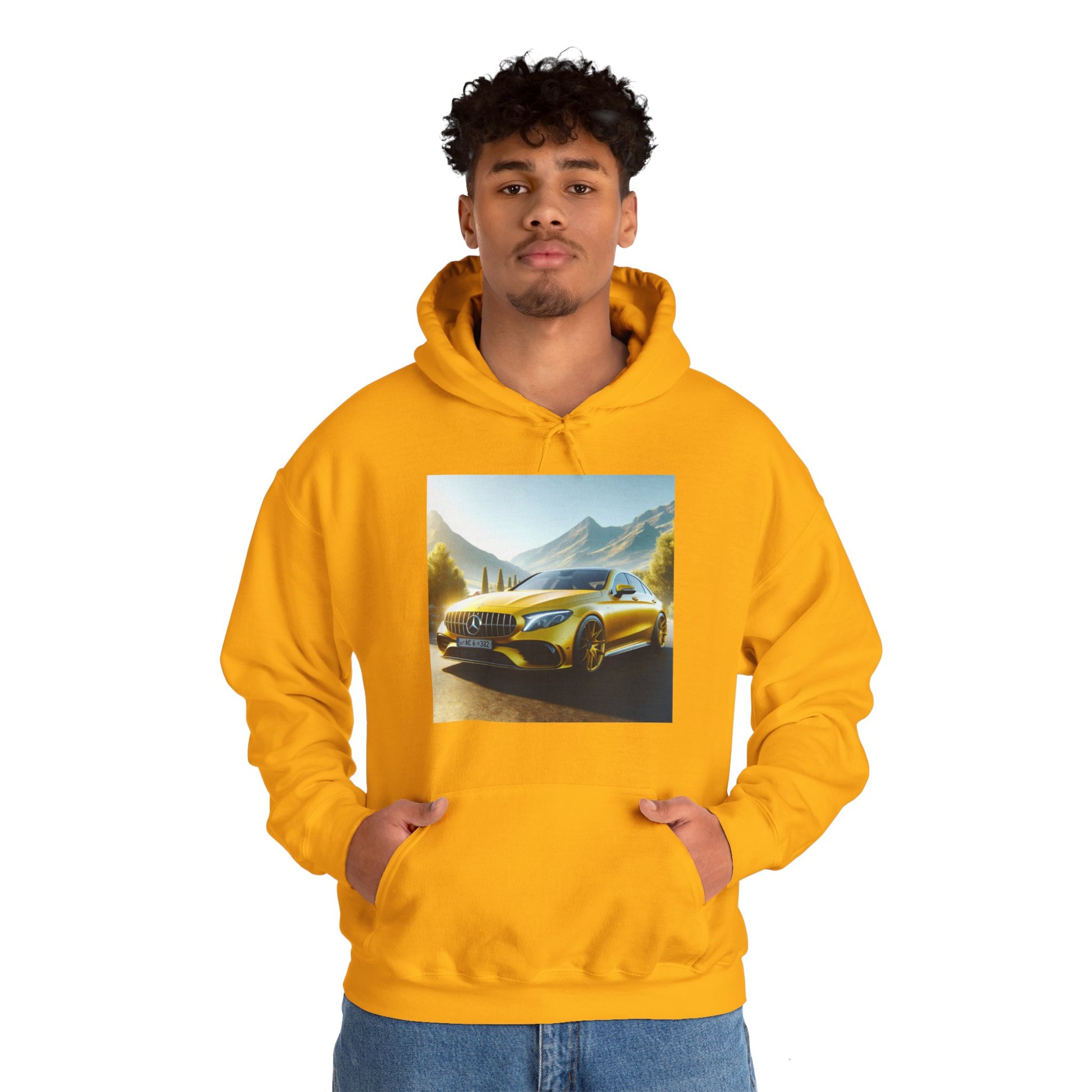 Yellow Mercedes Hoodie Hoodie Printify