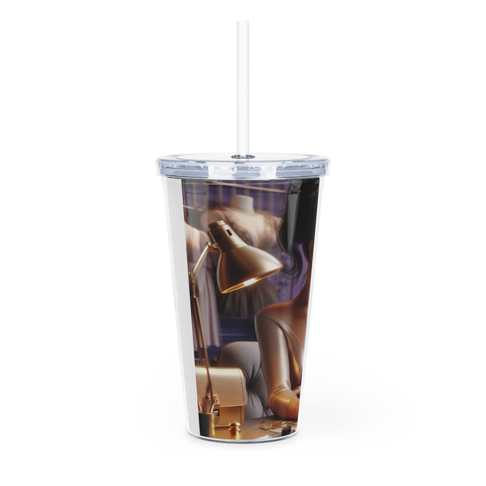 Fashion and Beauty Tumbler with Straw Mug Printify