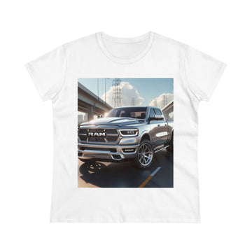 Silver Dodge Ram T-Shirt T-Shirt Printify White S