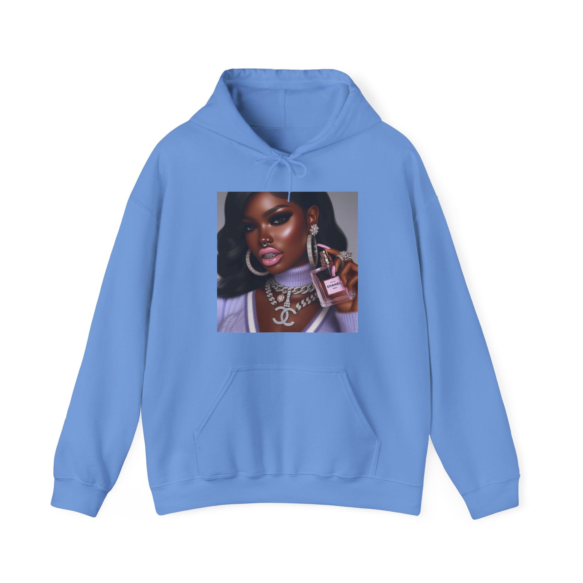 Chanel Please Hoodie Hoodie Printify Carolina Blue S
