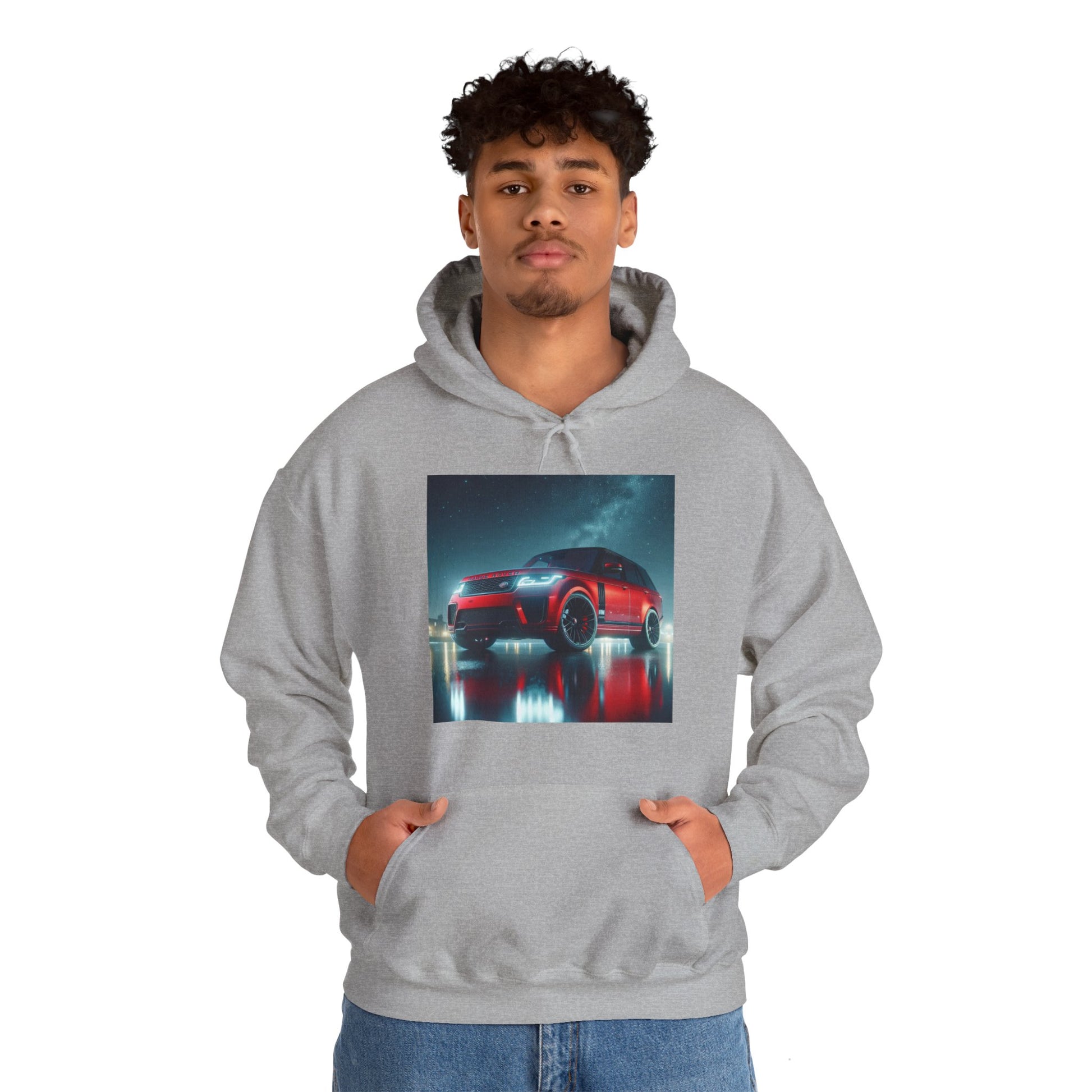 Red Range Rover Hoodie Hoodie Printify