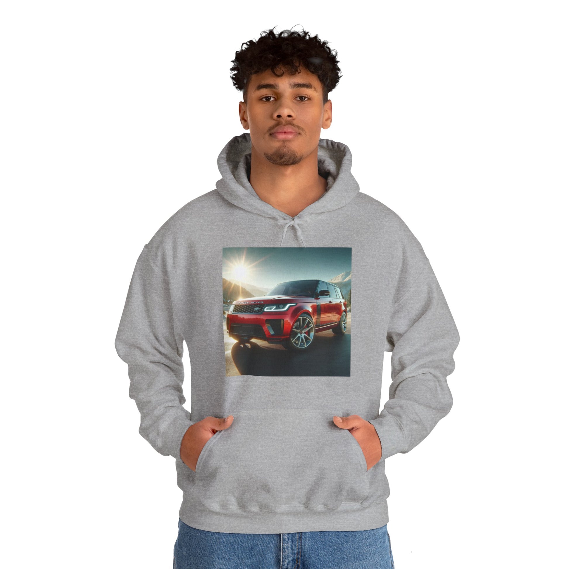Red Range Rover Hoodie Hoodie Printify