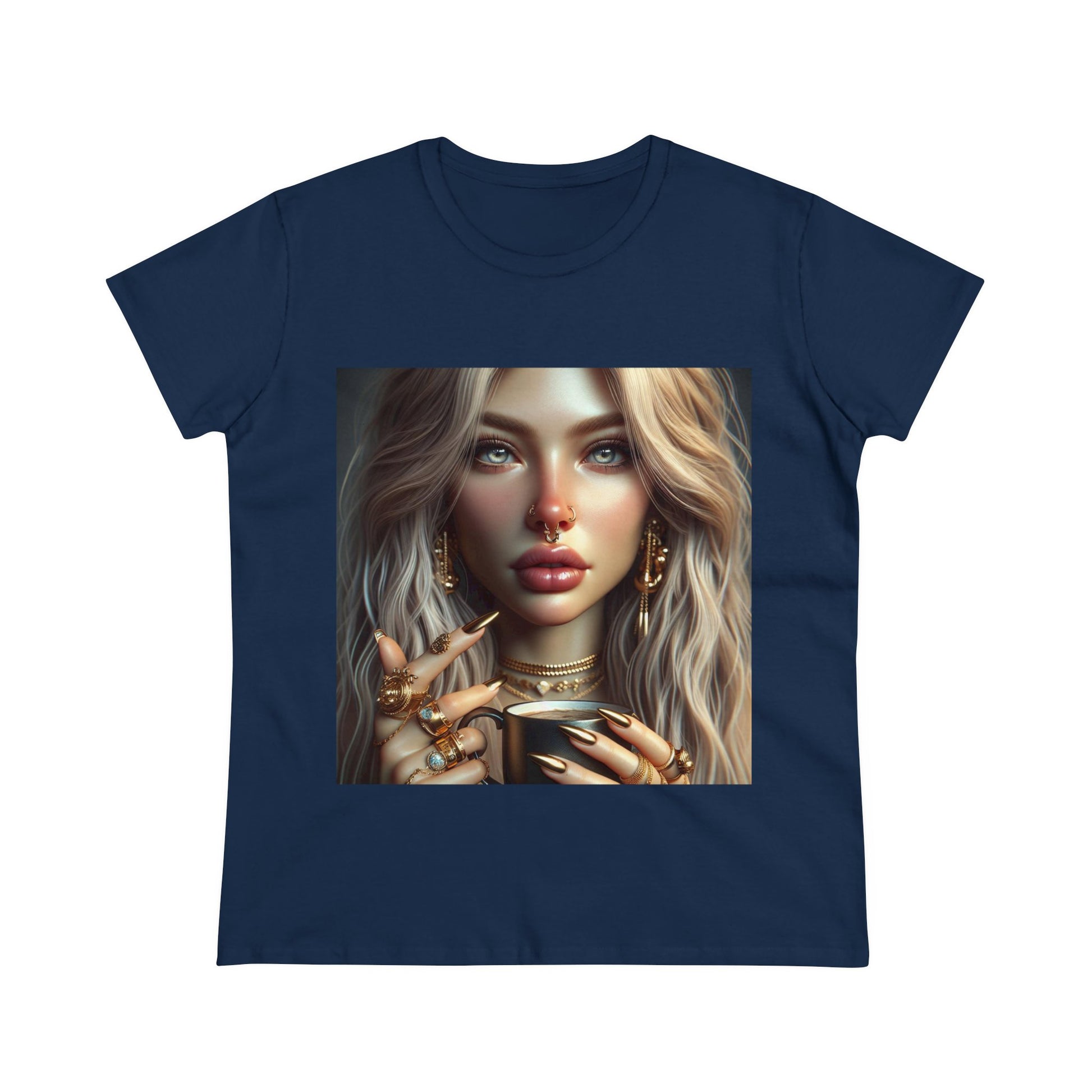 Elevated Coffee T-Shirt T-Shirt Printify Navy S