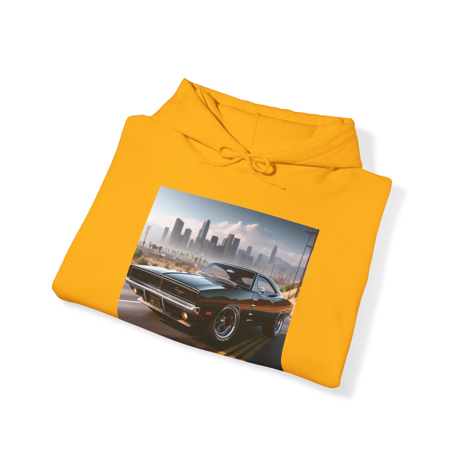 1970 Black Dodge Charger Hoodie Hoodie Printify