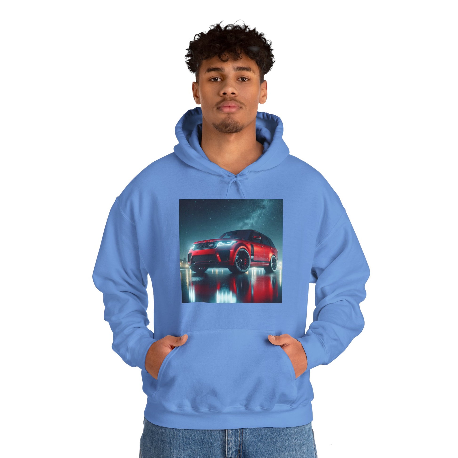 Red Range Rover Hoodie Hoodie Printify