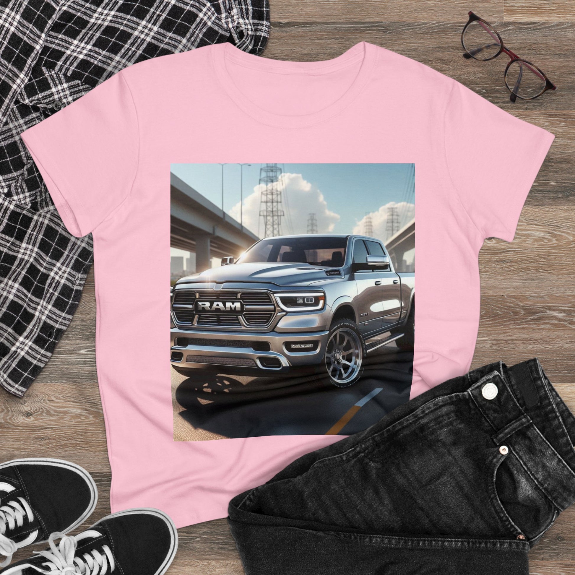 Silver Dodge Ram T-Shirt T-Shirt Printify