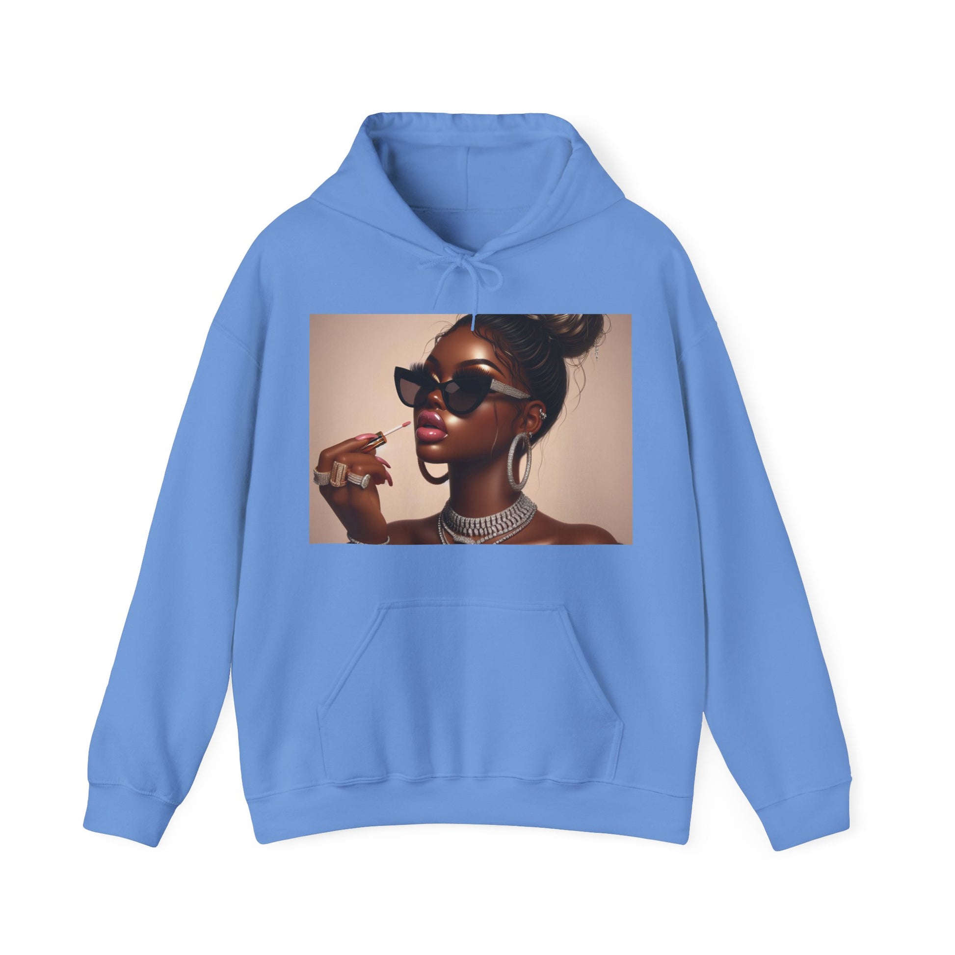 My Lip Gloss is Poppin Hoodie Hoodie Printify Carolina Blue S