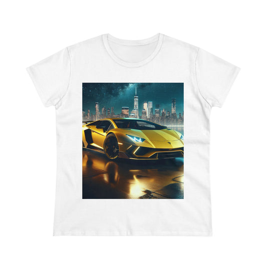 Yellow Lamborghini T-Shirt T-Shirt Printify White S