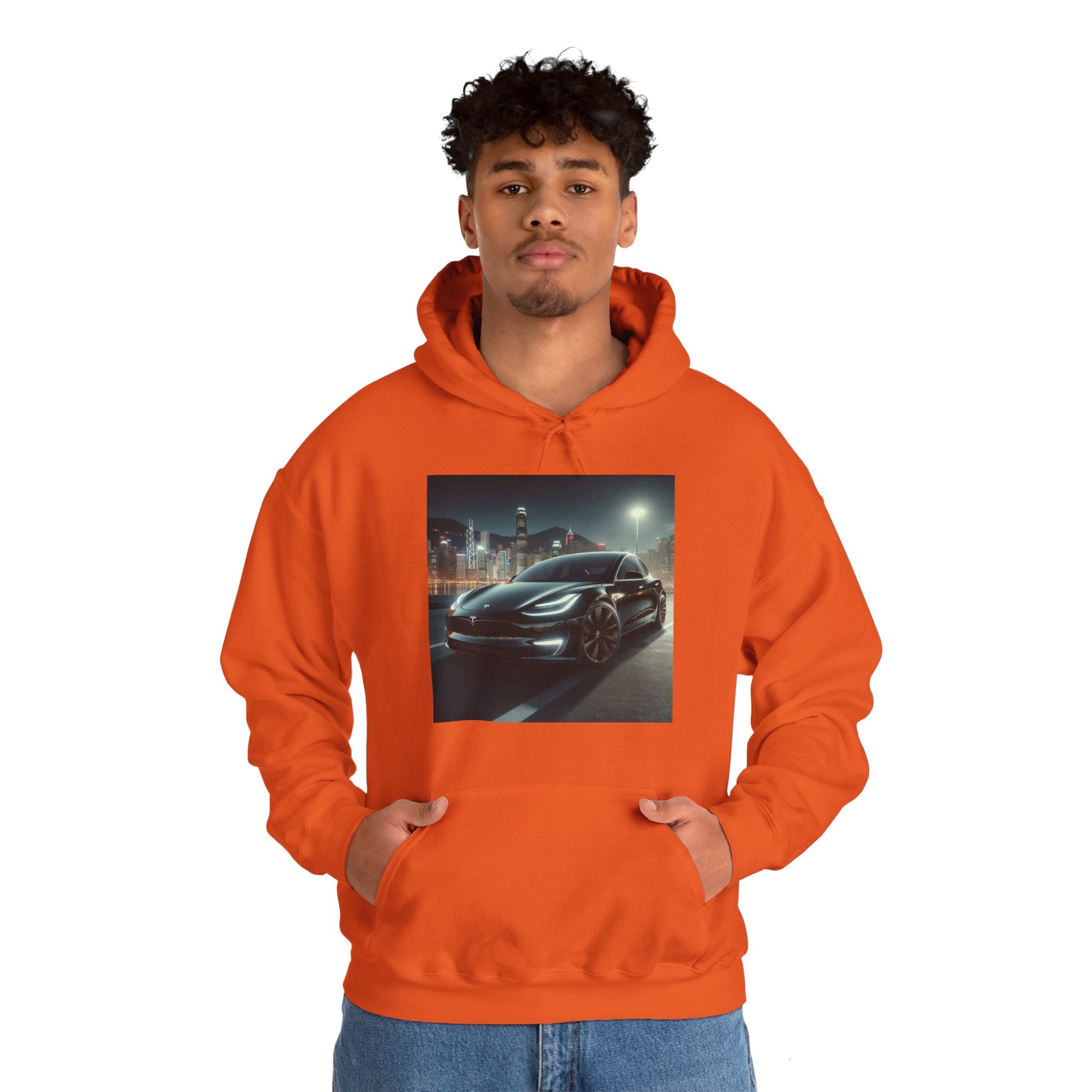 Black Tesla Hoodie Hoodie Printify