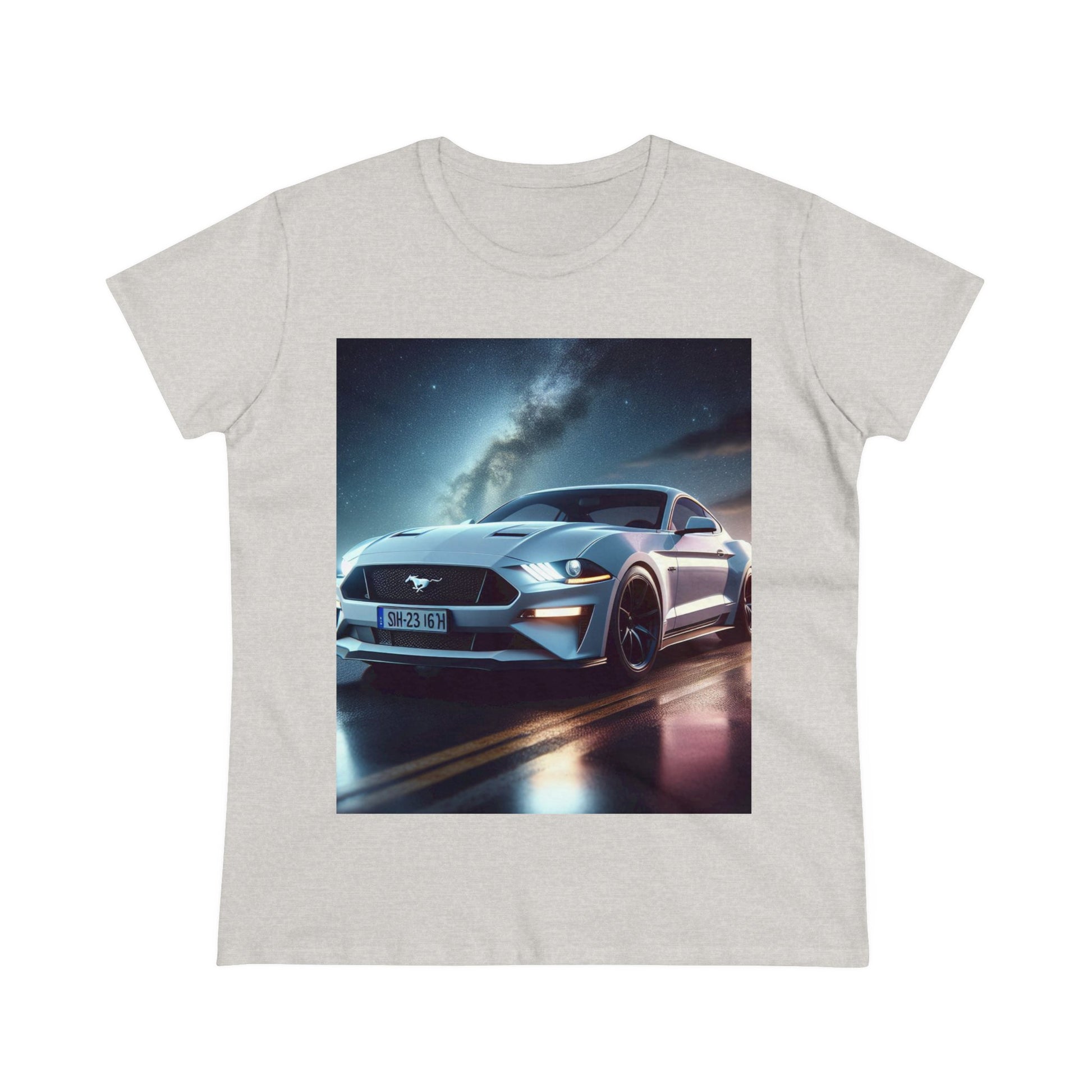 White Mustang T-Shirt T-Shirt Printify Ash S