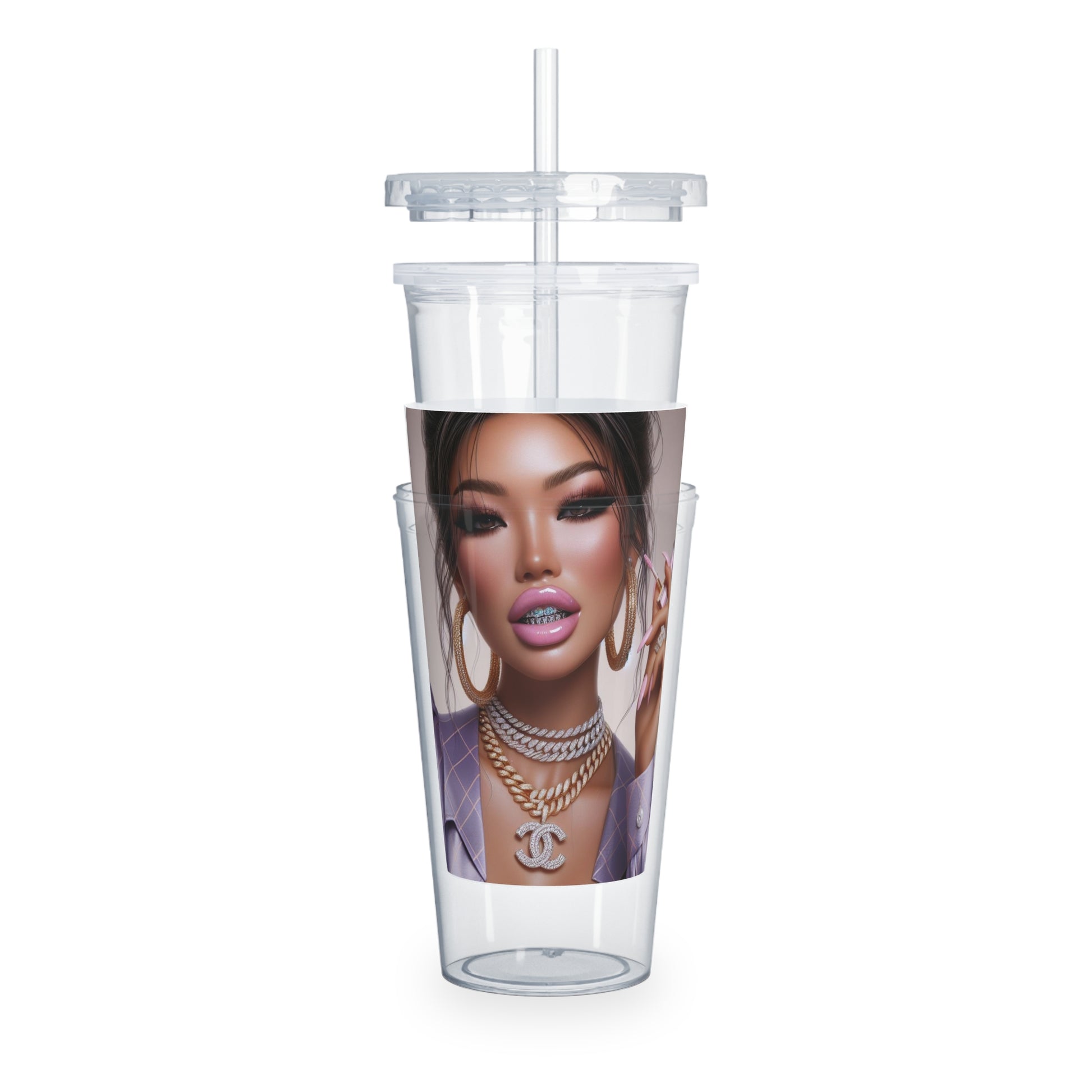 Gloss Up Tumbler with Straw Mug Printify
