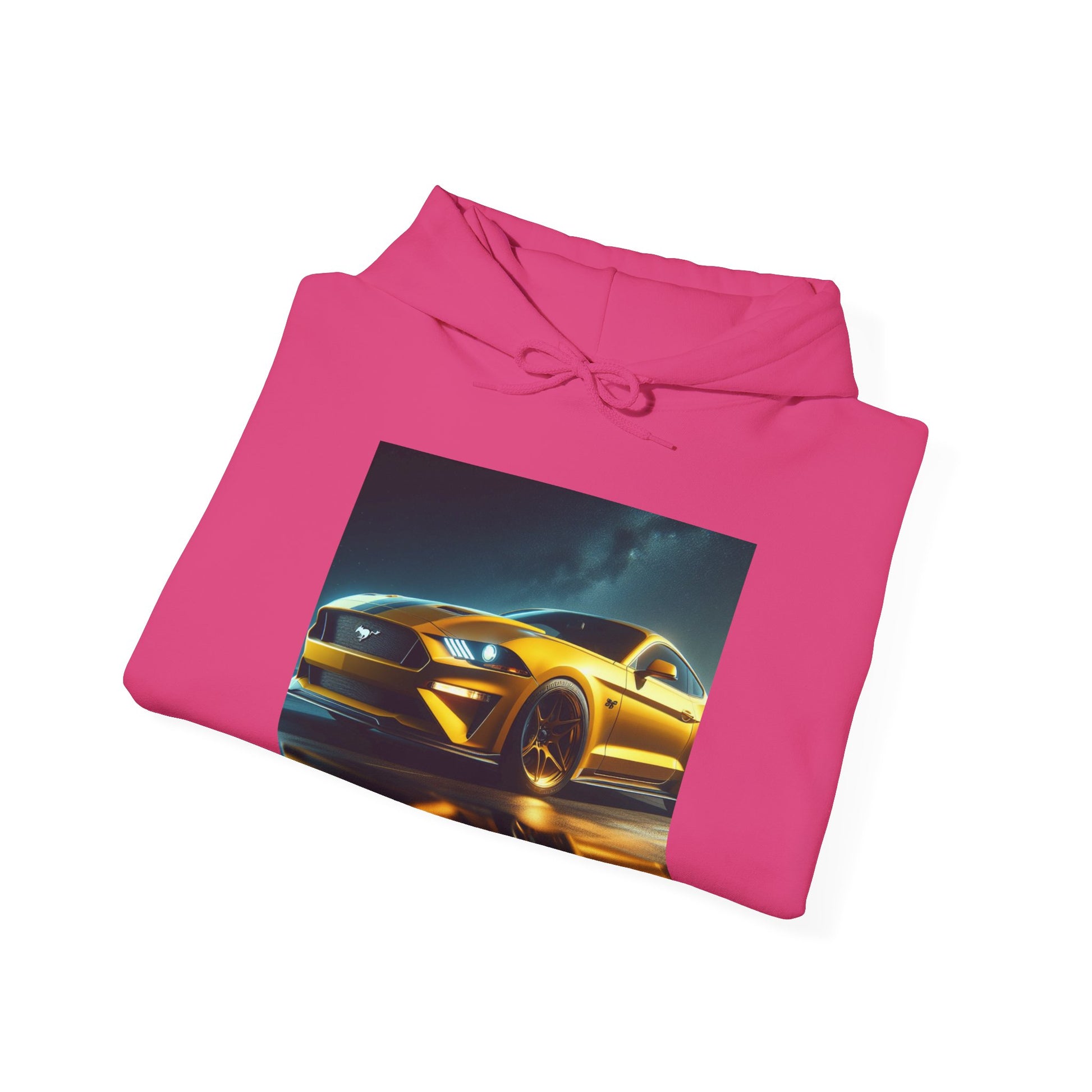 Yellow Mustang Hoodie Hoodie Printify