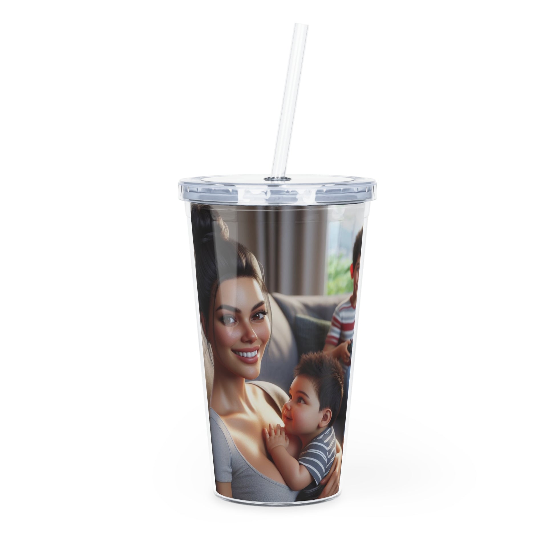 Family Time Tumbler with Straw Mug Printify 20oz Transparent