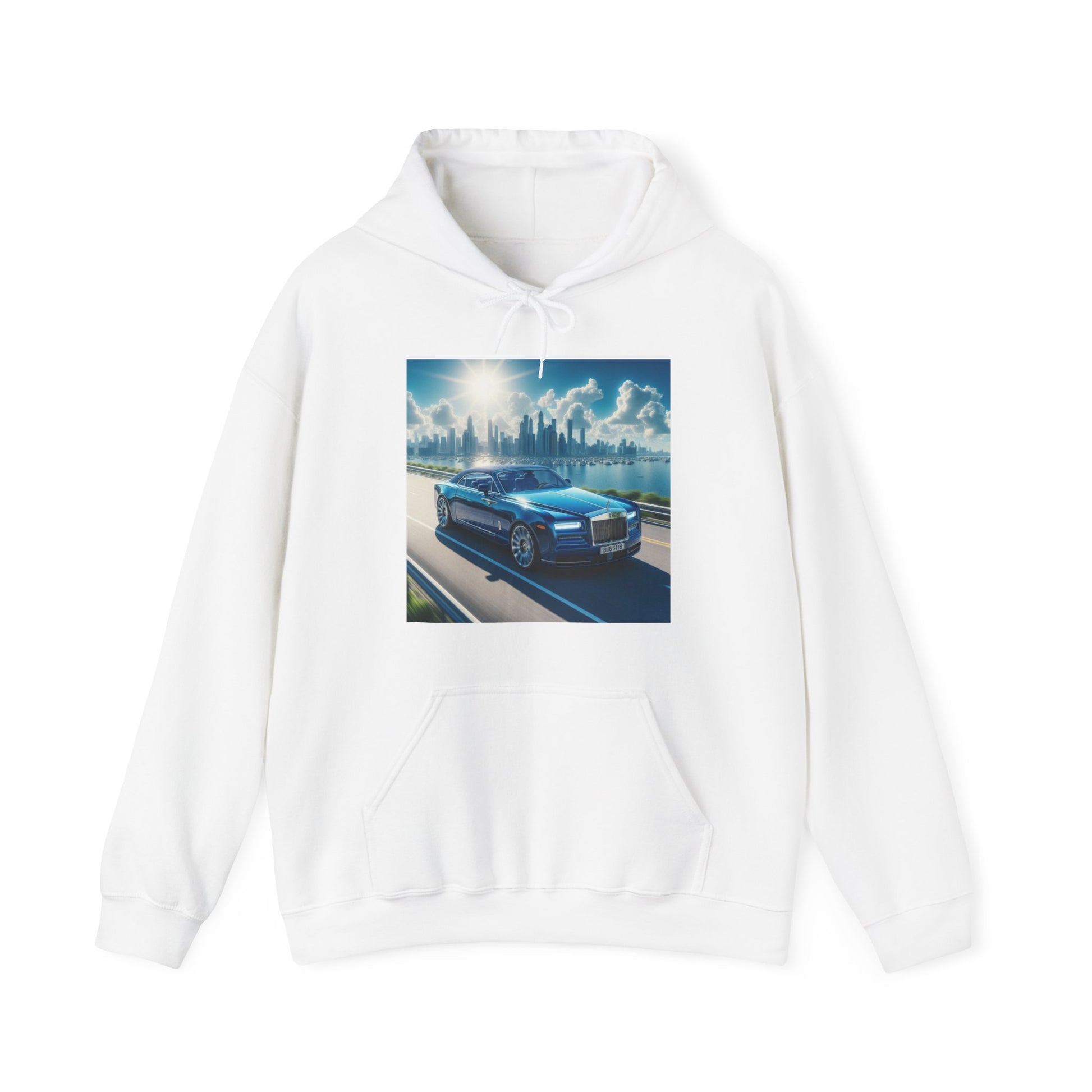 Blue Rolls Royce Hoodie Hoodie Printify White S
