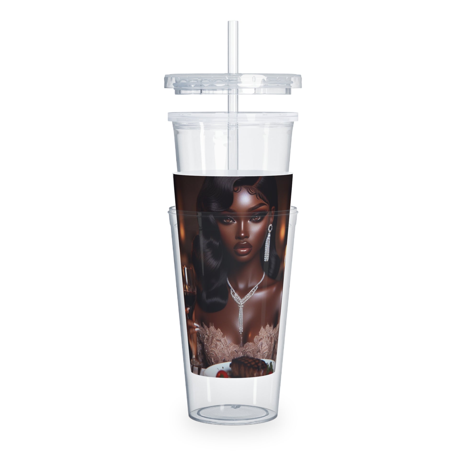 Elegant Meal Tumbler with Straw Mug Printify