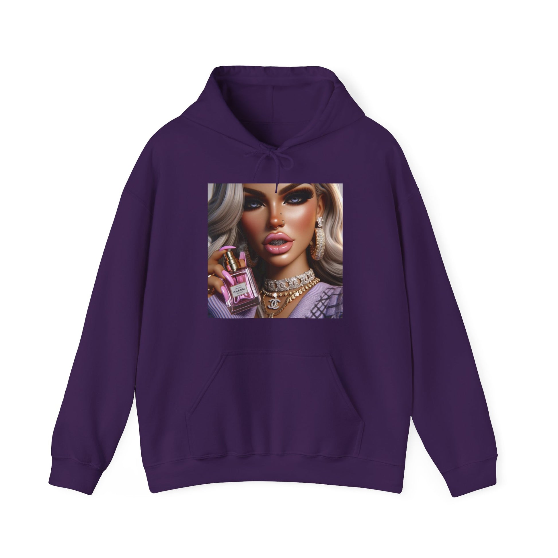 Chanel Please Hoodie Hoodie Printify Purple S
