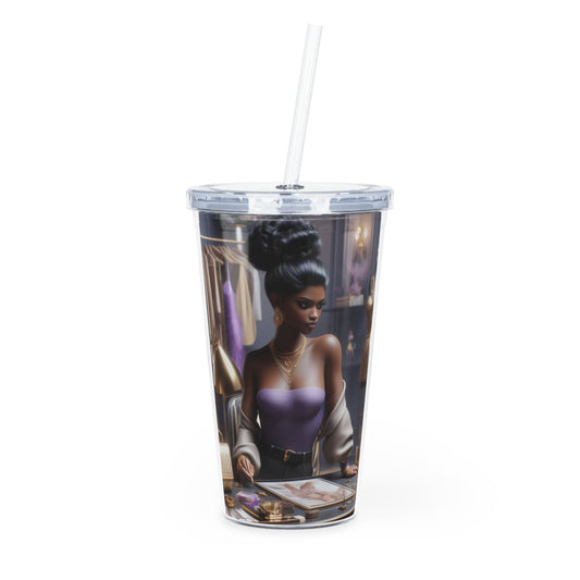 Fashion and Beauty Tumbler with Straw Mug Printify 20oz Transparent