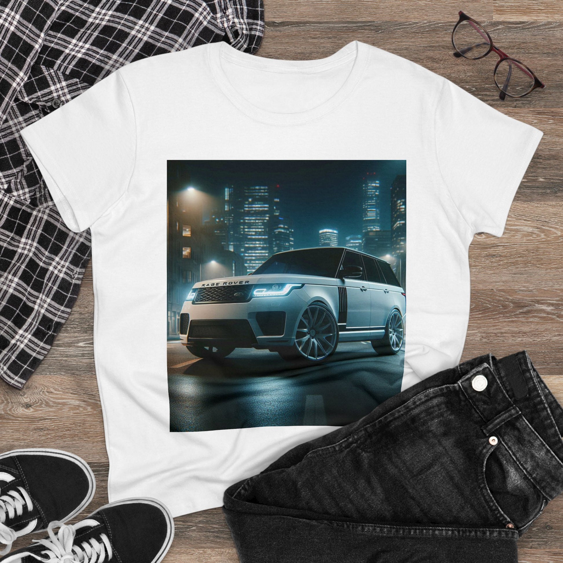 White Range Rover T-Shirt T-Shirt Printify