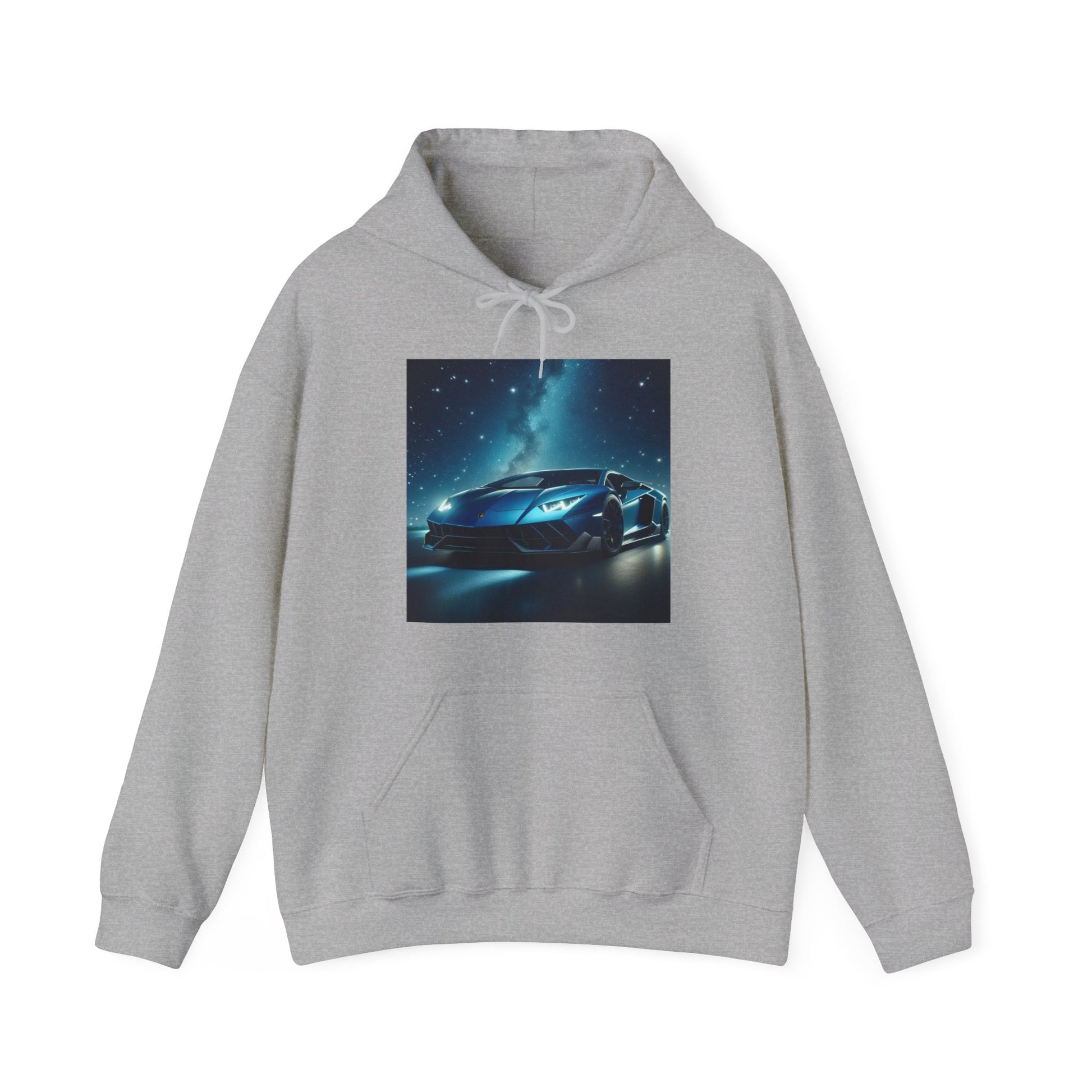 Blue Lamborghini Hoodie Hoodie Printify Sport Grey S