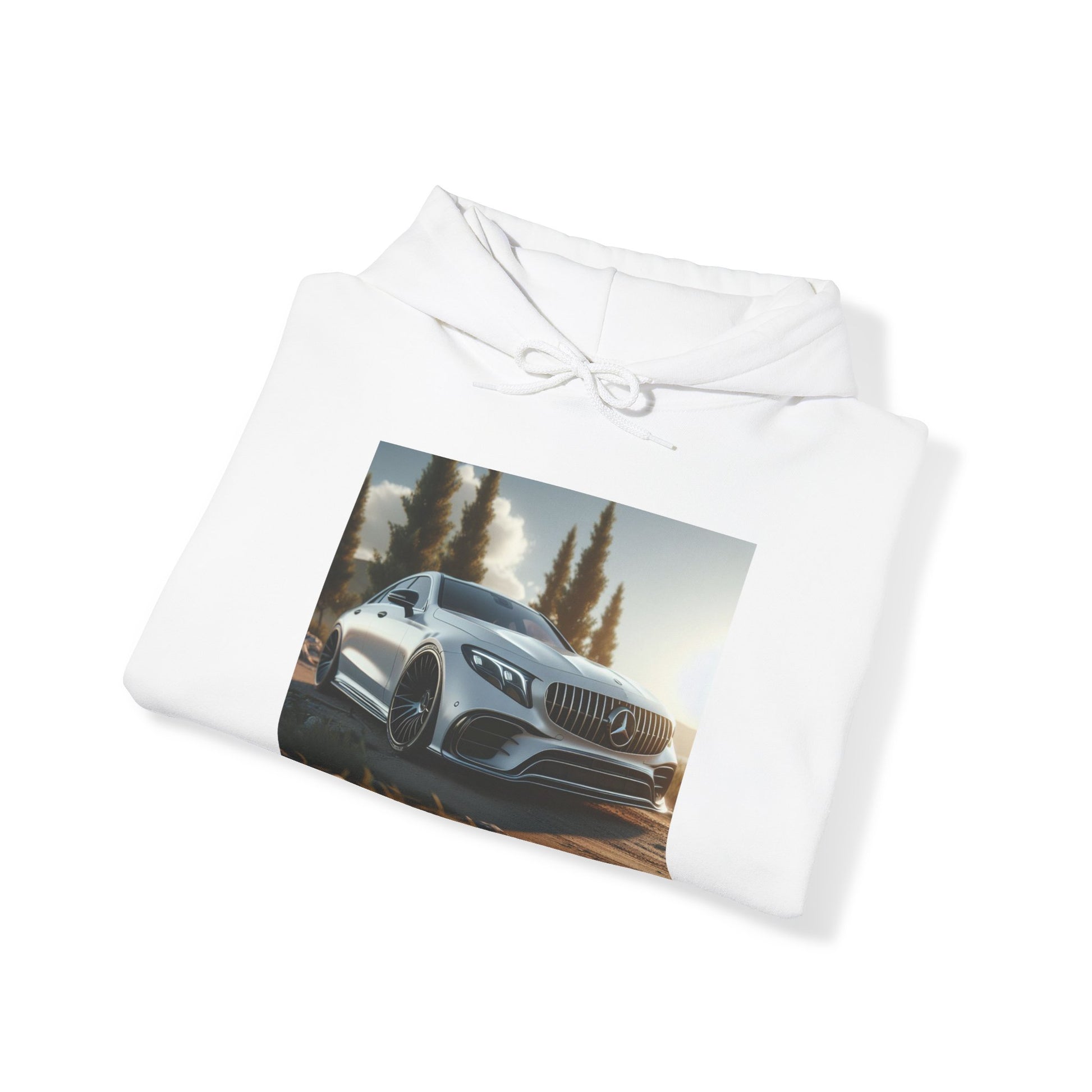 White Mercedes Hoodie Hoodie Printify