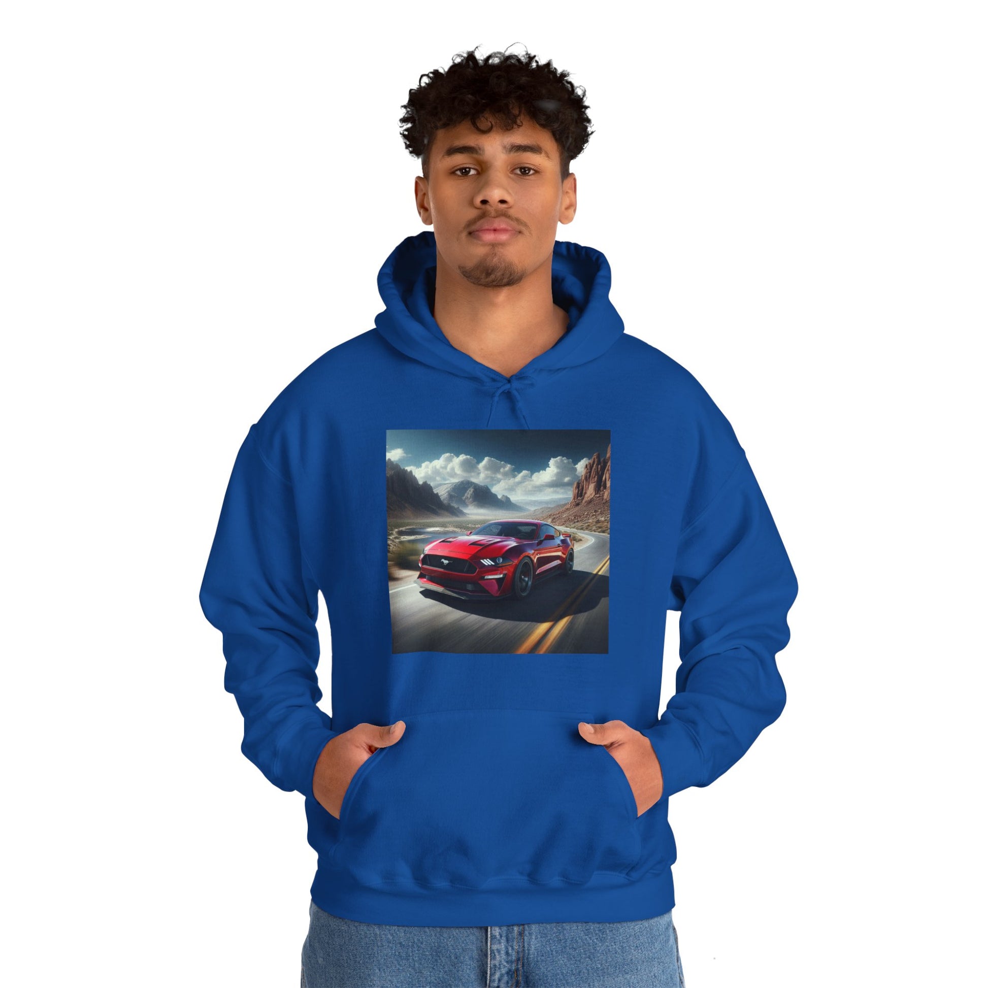 Red Mustang Hoodie Hoodie Printify