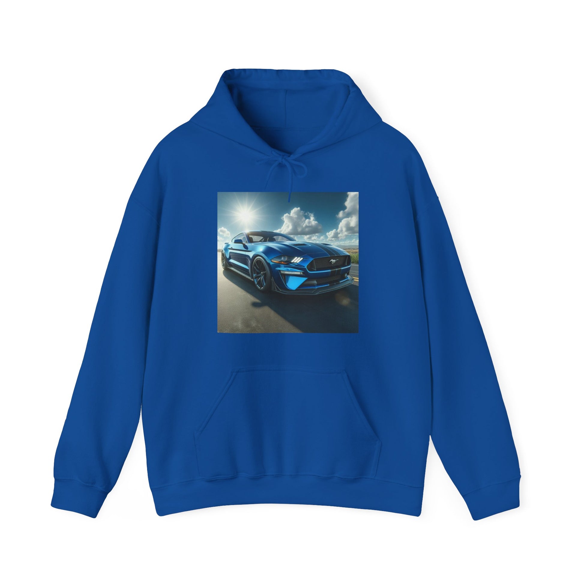 Blue Mustang Hoodie Hoodie Printify Royal S