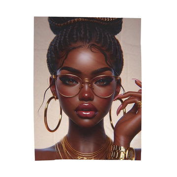 Chocolate Gold Plush Blanket All Over Prints Printify 60" × 80"