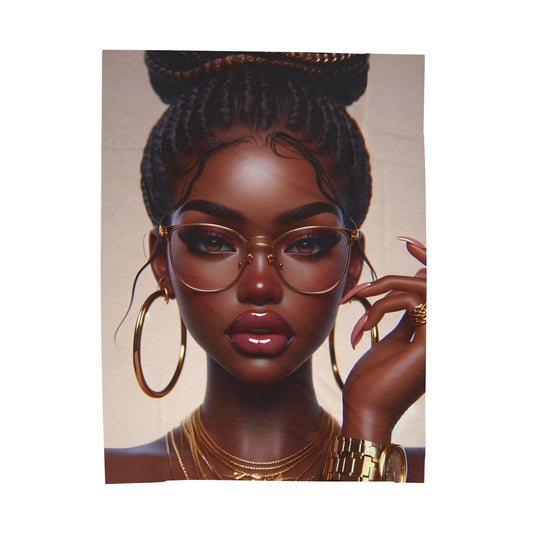 Chocolate Gold Plush Blanket All Over Prints Printify 60" × 80"