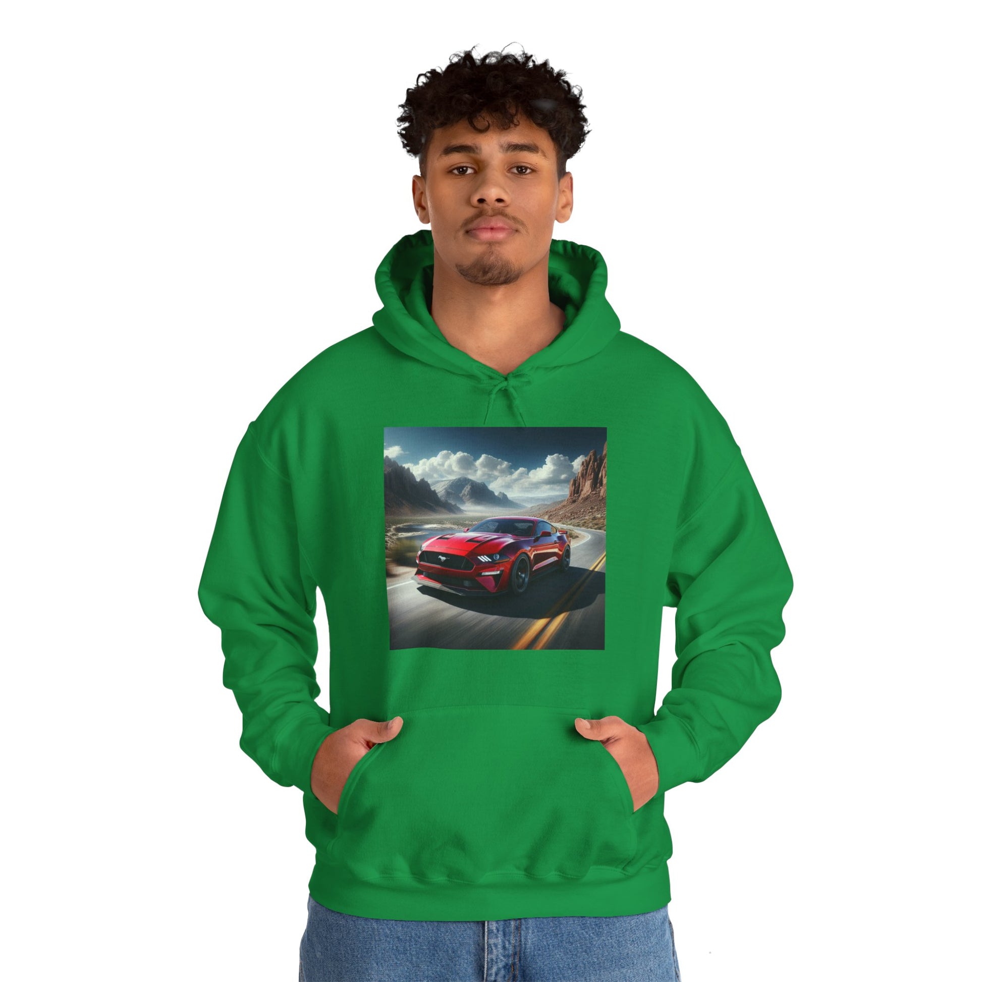 Red Mustang Hoodie Hoodie Printify