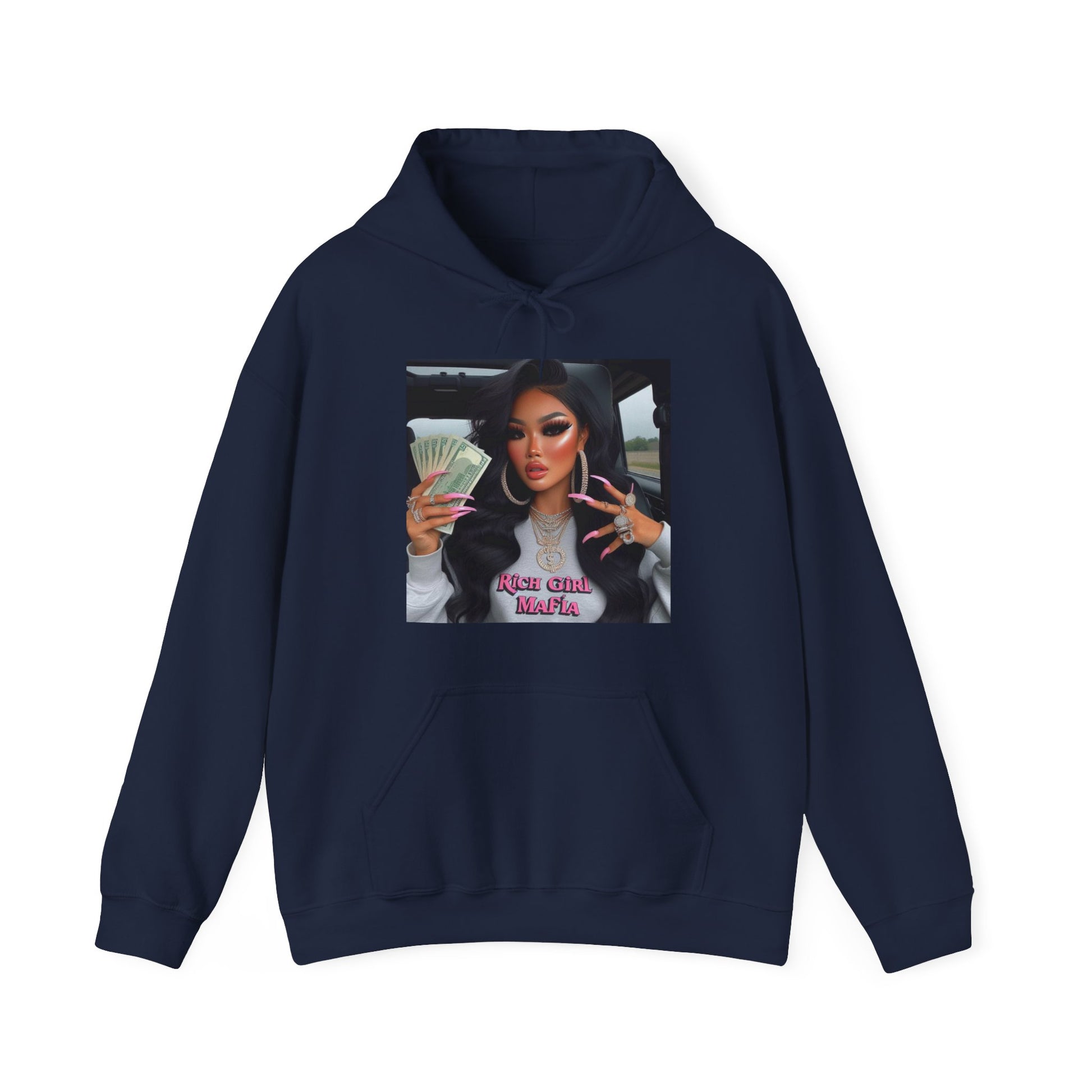 Rich Girl Mafia Hoodie Hoodie Printify Navy S
