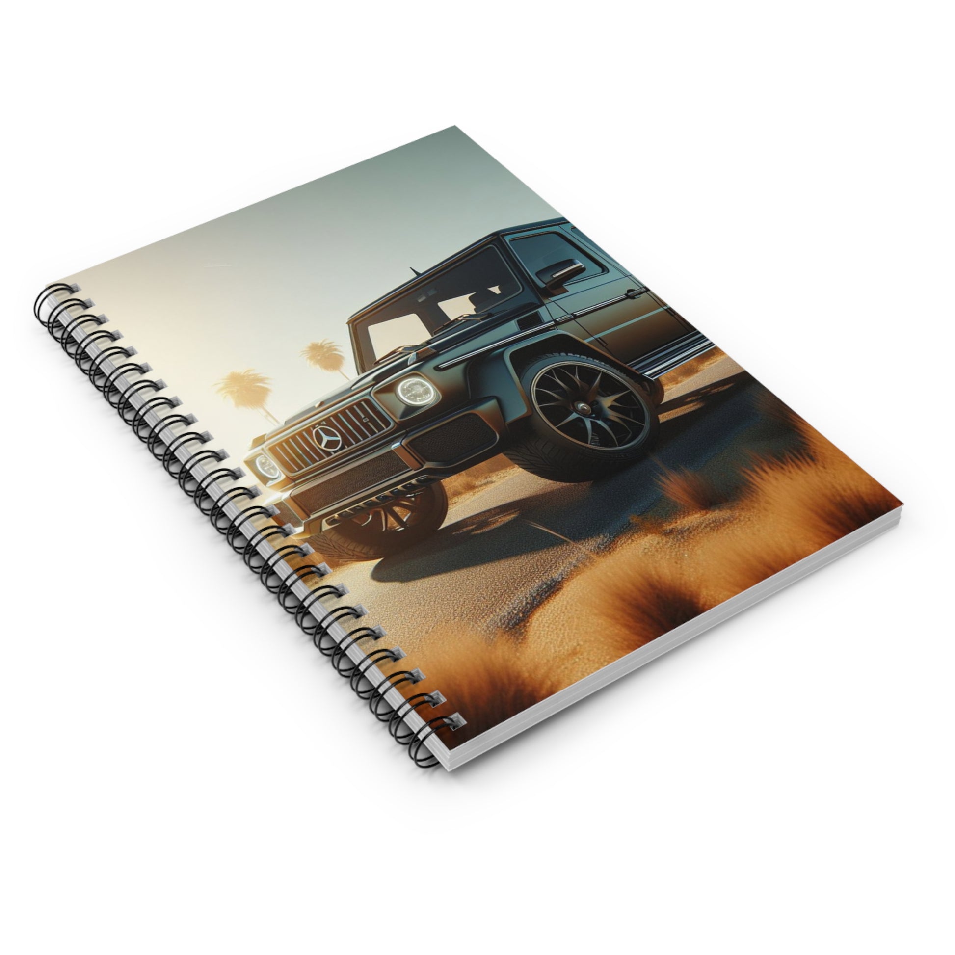 Black G-Wagon Spiral Notebook Paper products Printify