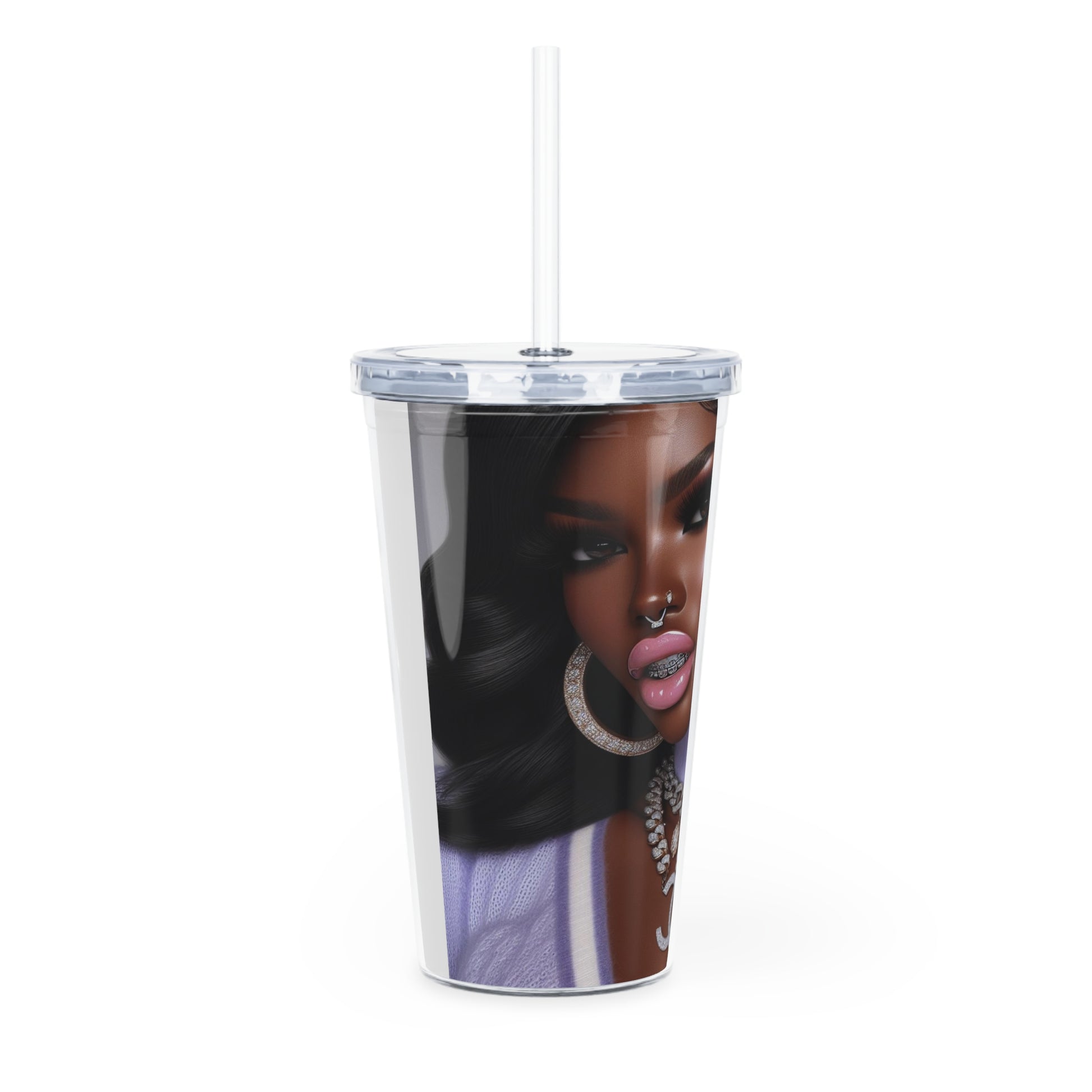 Chanel Please Tumbler with Straw Mug Printify