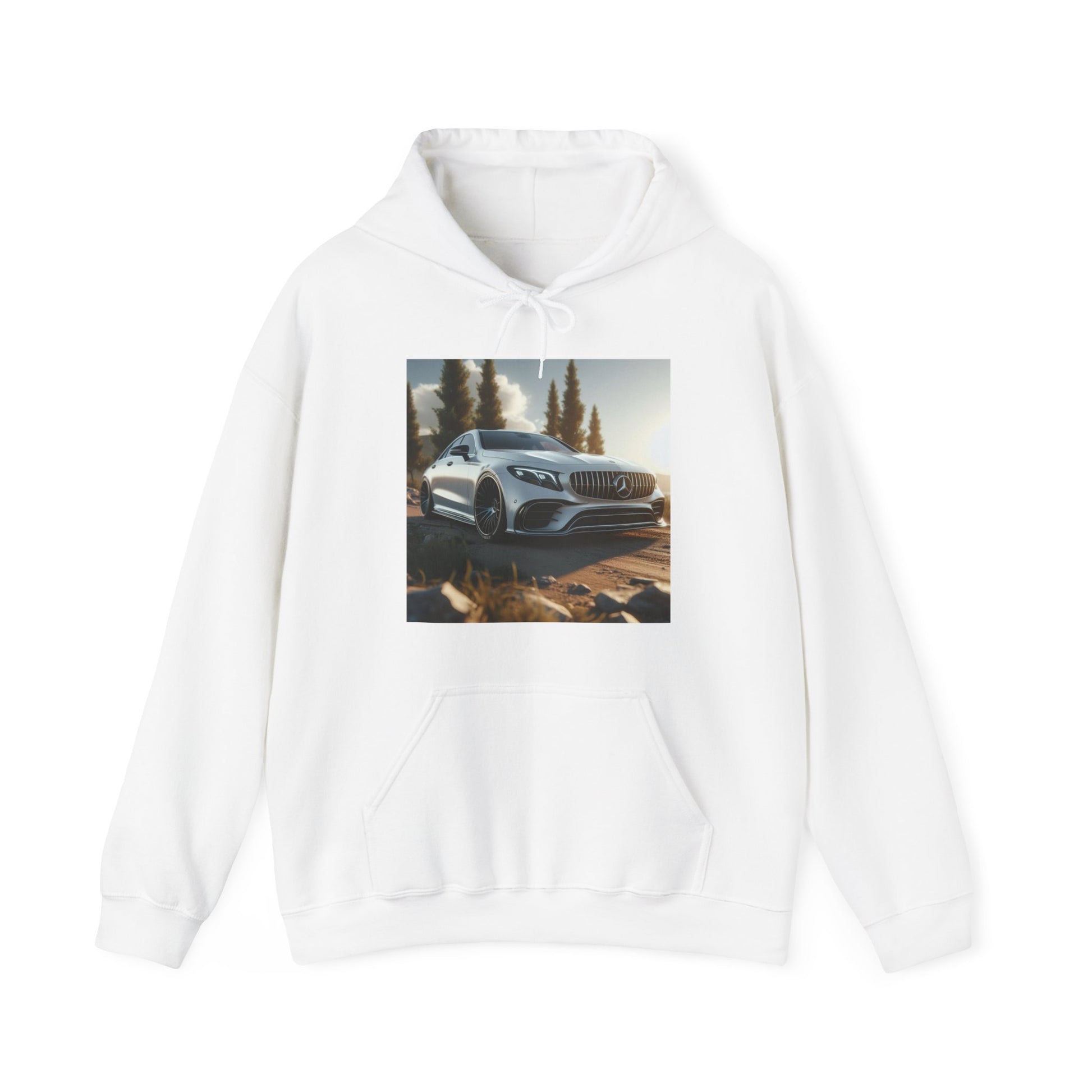 White Mercedes Hoodie Hoodie Printify White S