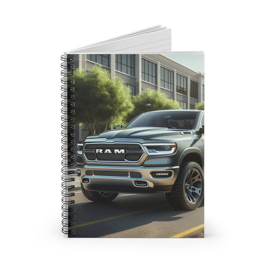 Gray Dodge Ram Spiral Notebook Paper products Printify