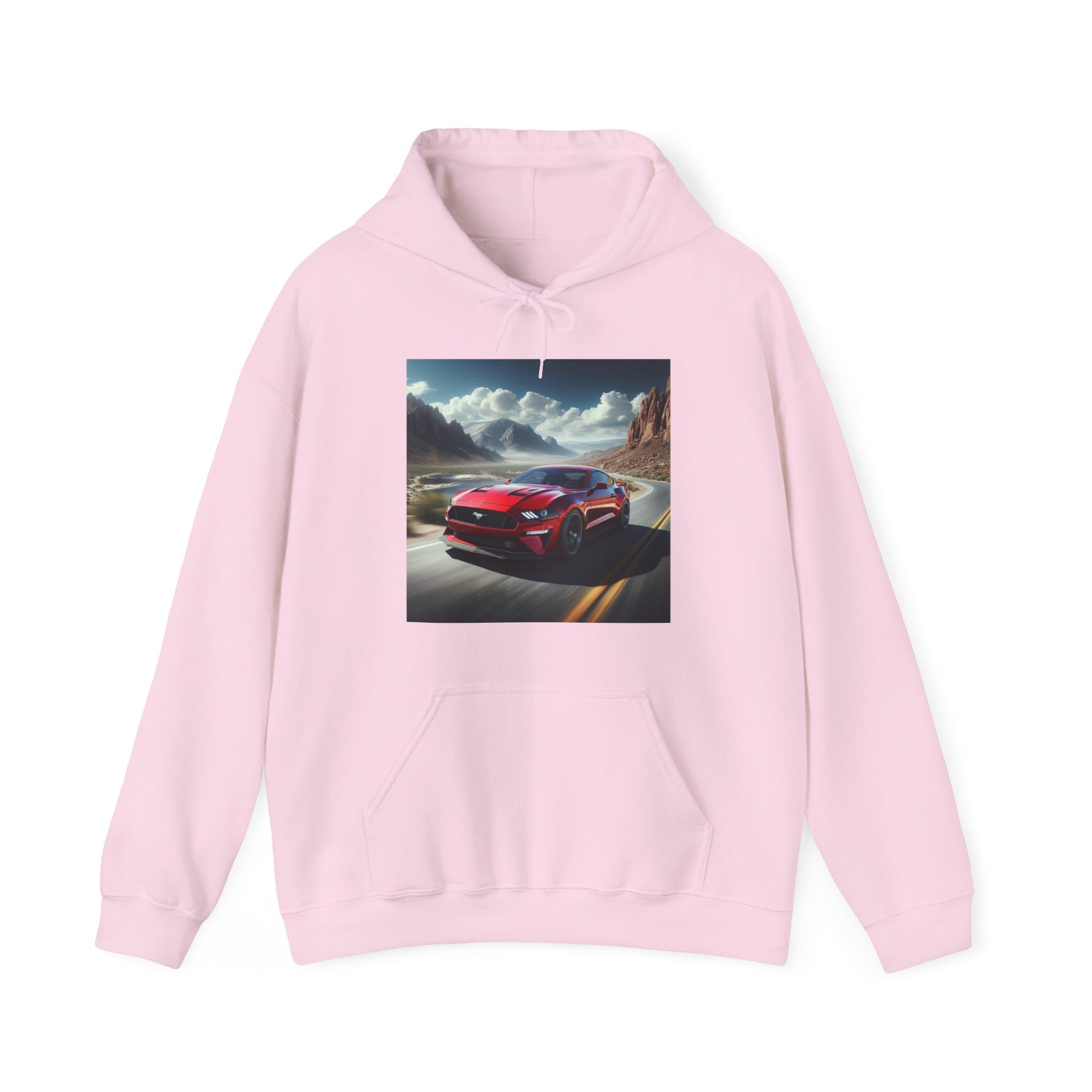 Red Mustang Hoodie Hoodie Printify Light Pink S